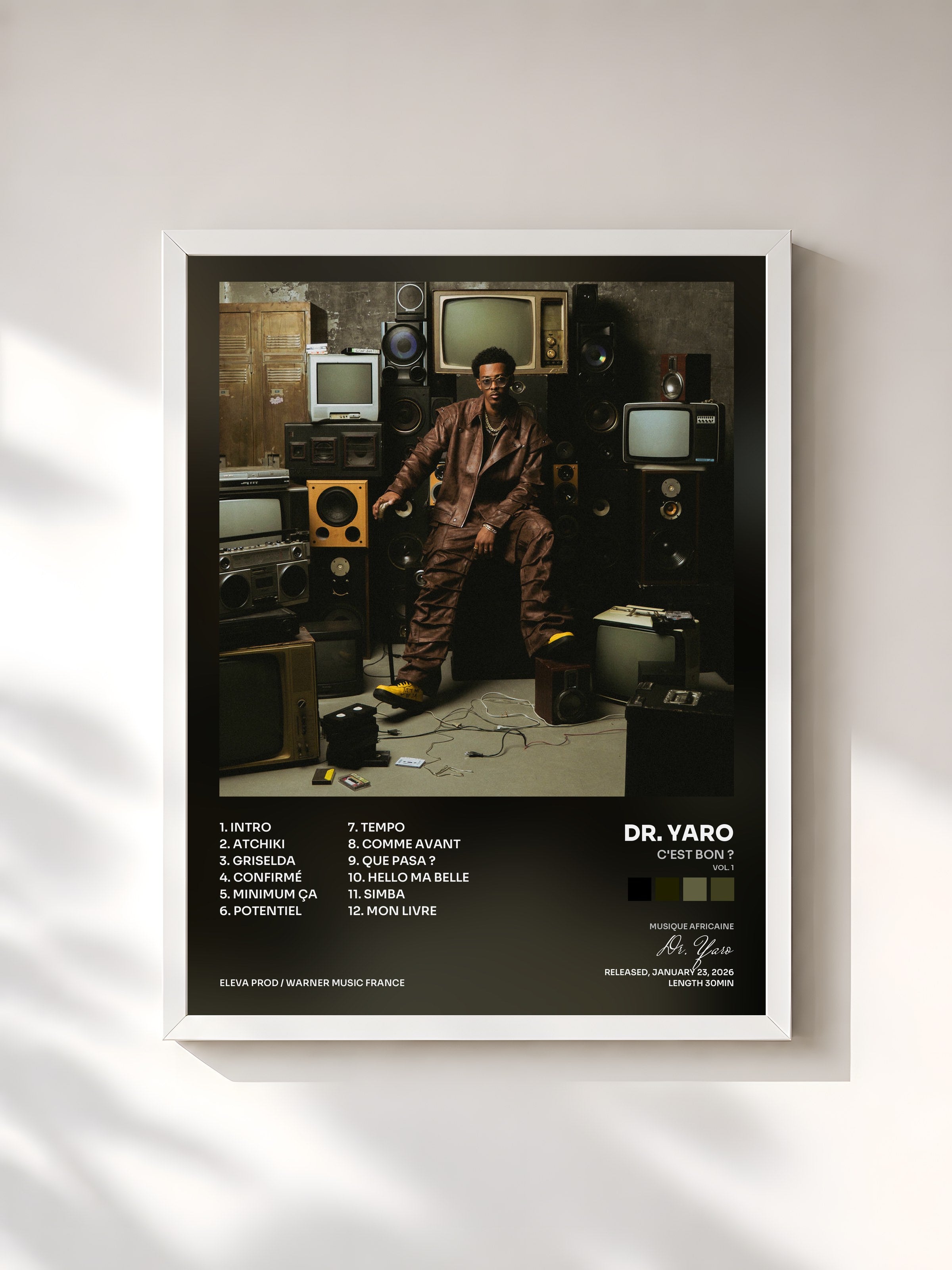 #blanc Tableau de l'album C'EST BON ? (Vol. 1) de Dr. Yaro, cadre blanc, imprimé et encadré en France