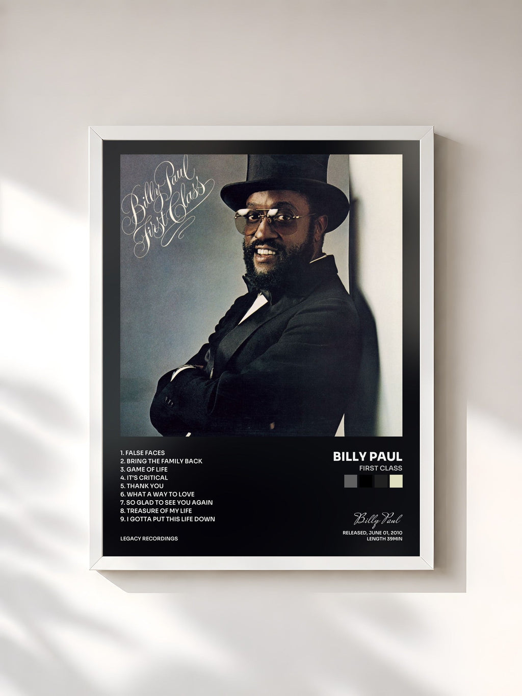 #blanc First Class by Billy Paul as a framed art print, white frame, printed and framed in France