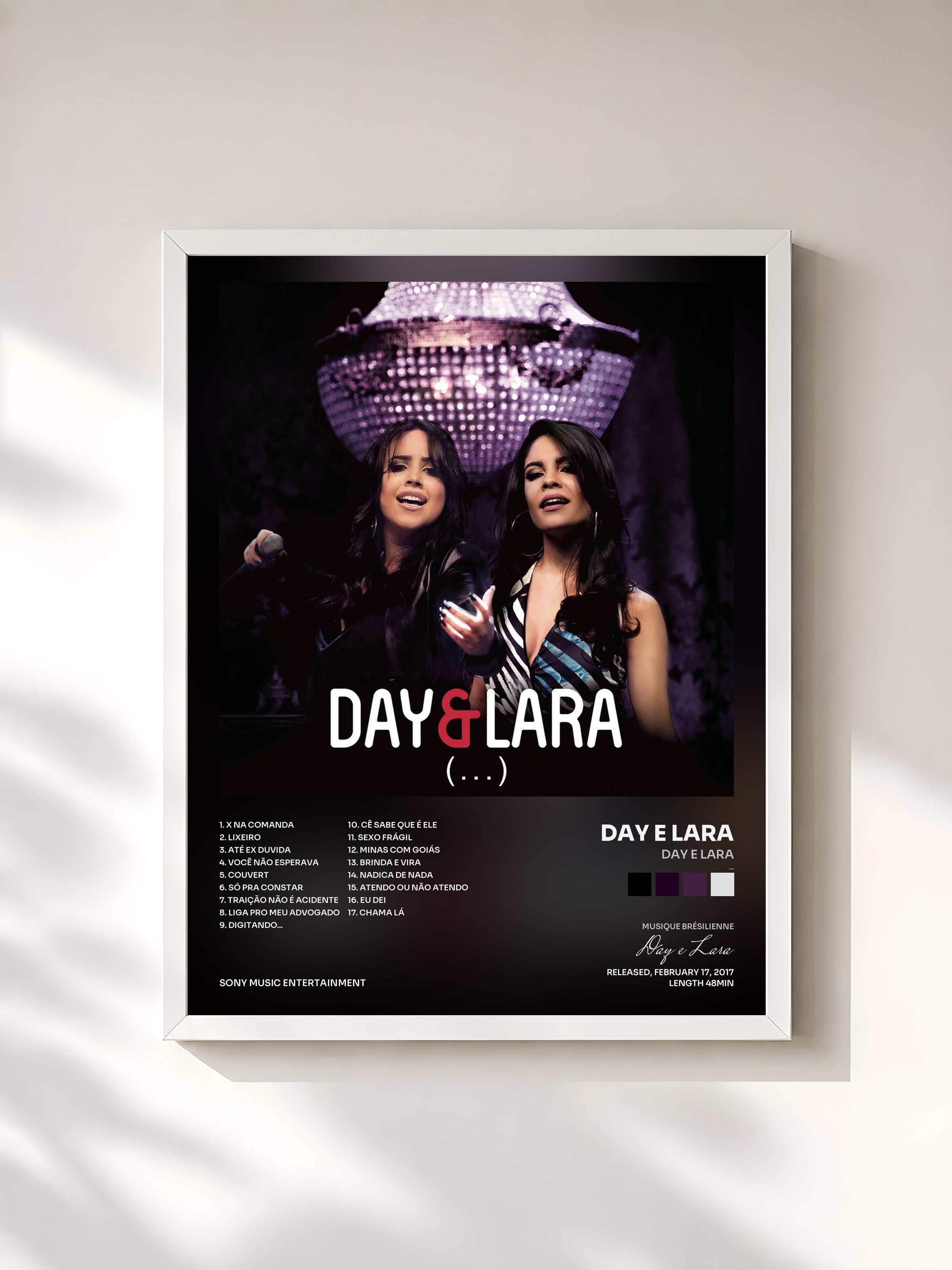 #blanc Tableau de l'album Day e Lara (...) [Ao Vivo] de Day e Lara, cadre blanc, imprimé et encadré en France
