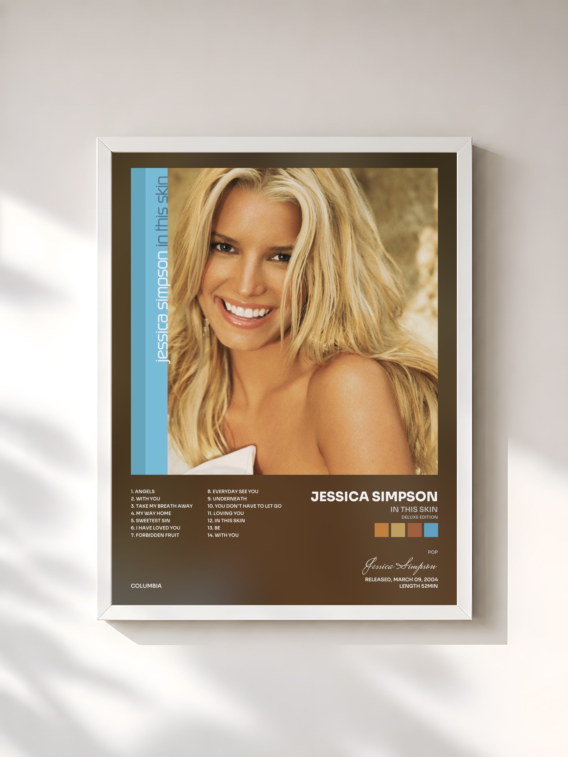 #blanc Tableau de l'album In This Skin (Deluxe Edition) de Jessica Simpson, cadre blanc, imprimé et encadré en France