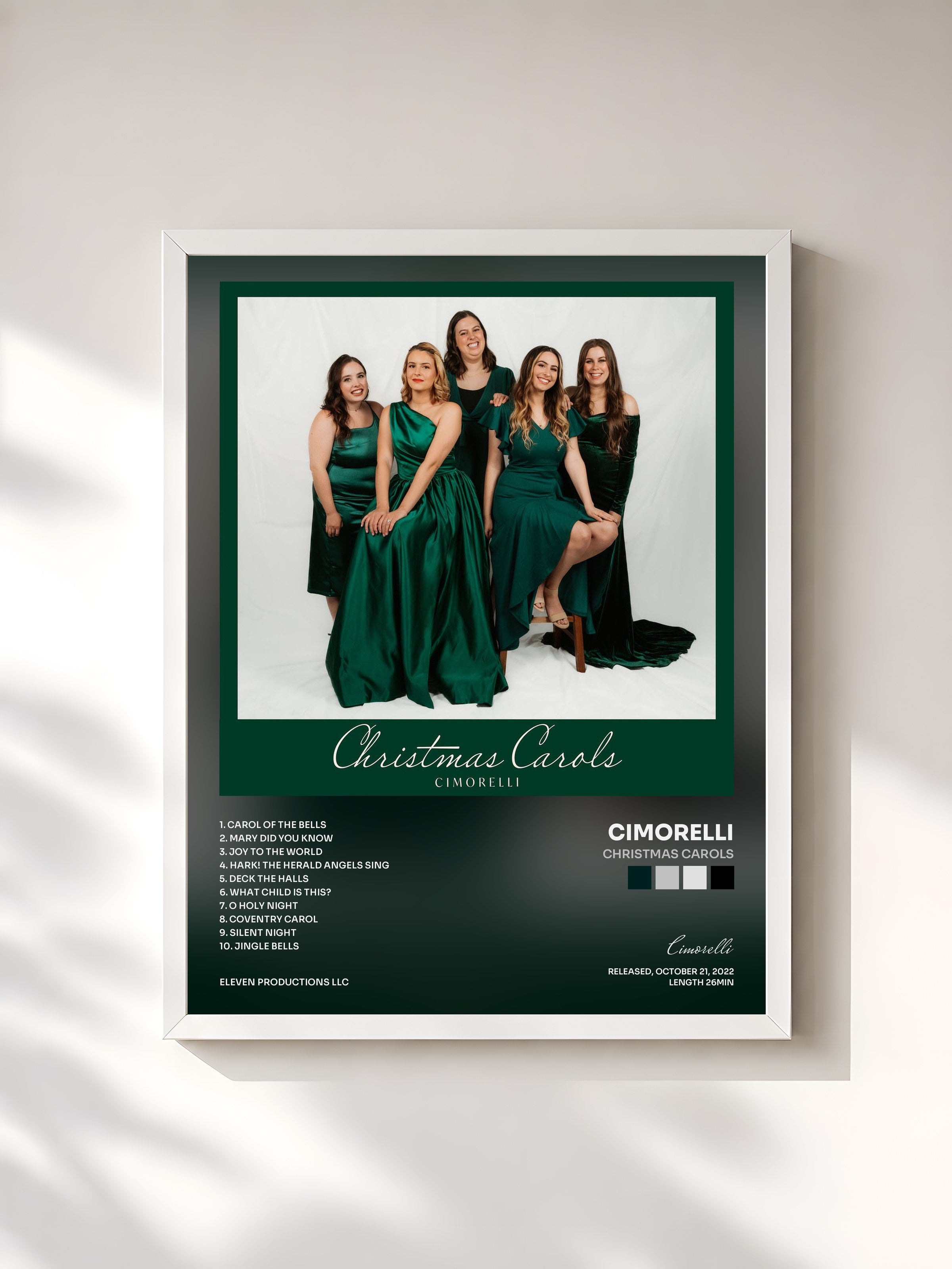 #blanc Tableau de l'album Christmas Carols de Cimorelli, cadre blanc, imprimé et encadré en France