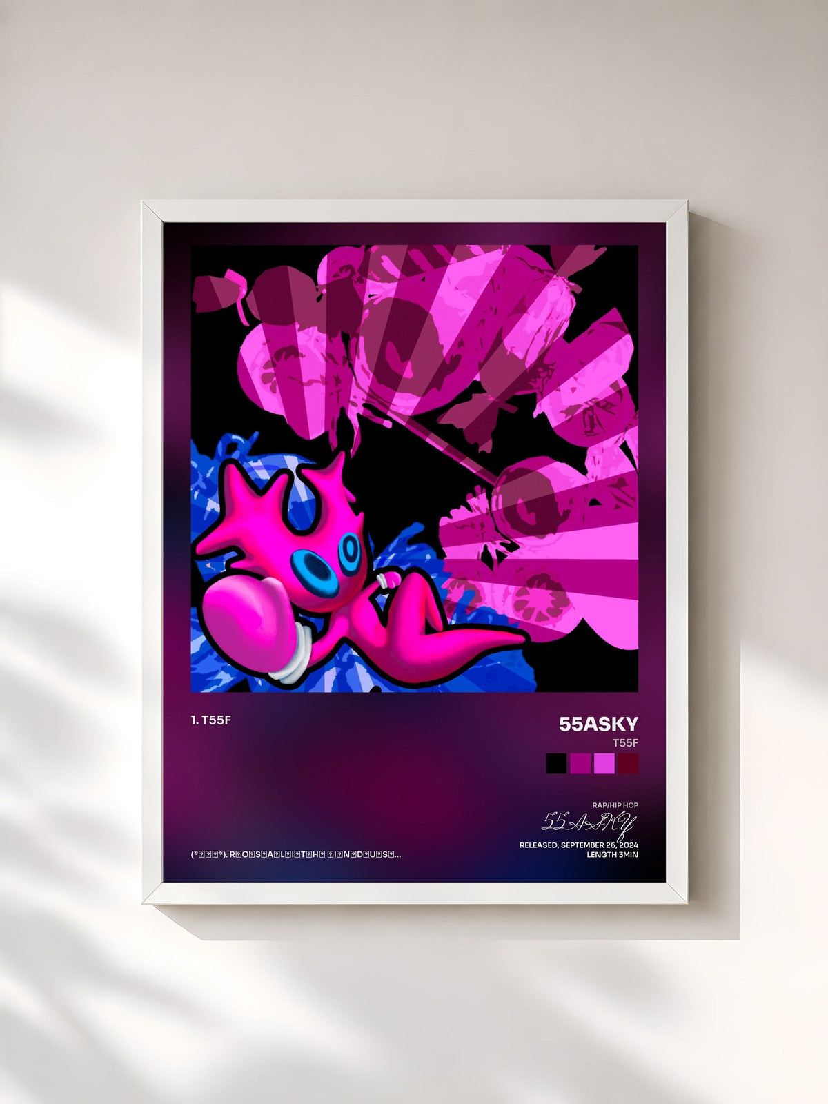 #blanc T55F by 55ASKY as a framed art print, white frame, printed and framed in France