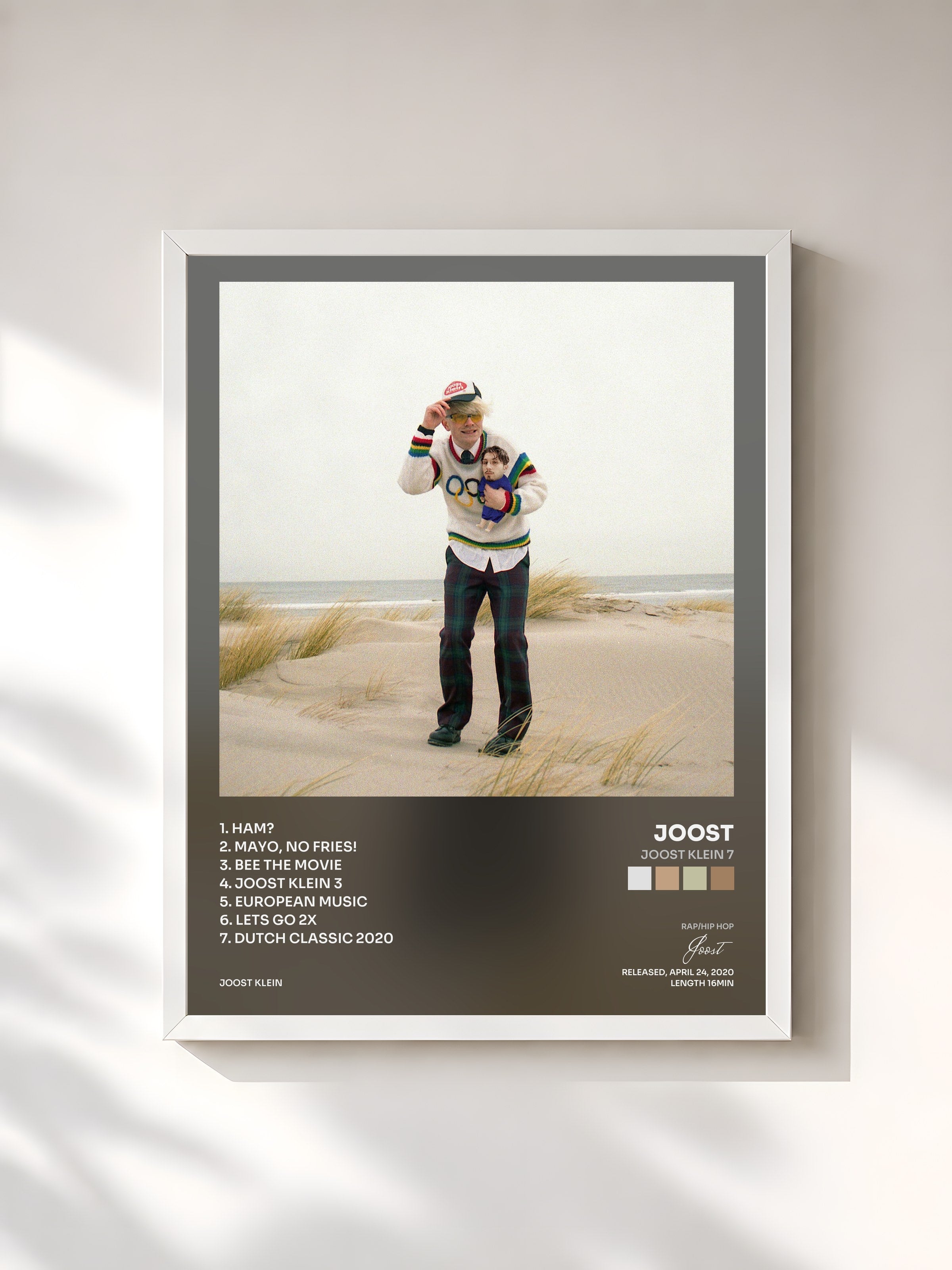 #blanc Tableau de l'album Joost Klein 7 de Joost, cadre blanc, imprimé et encadré en France