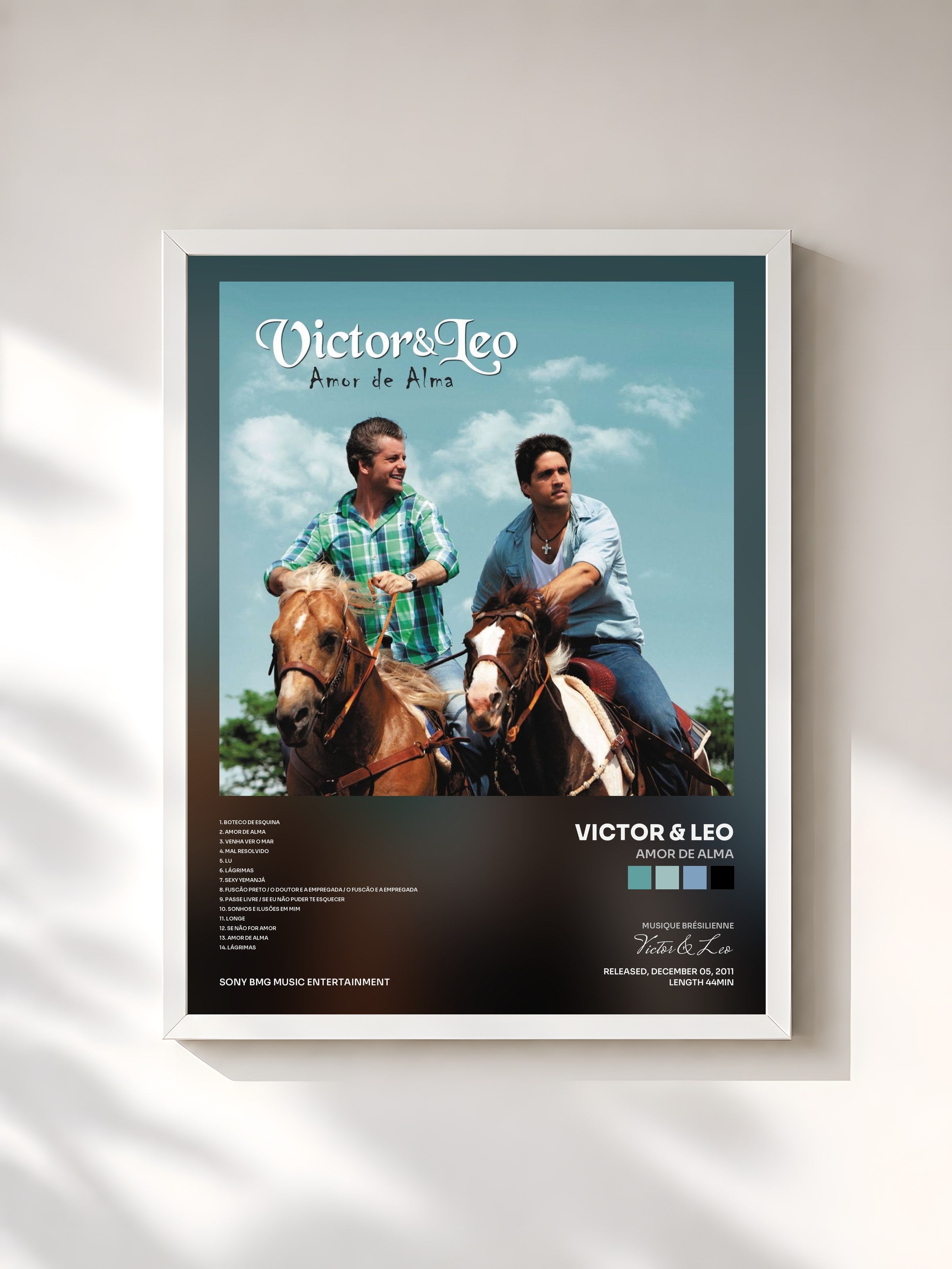 #blanc Tableau de l'album Amor de Alma de Victor & Leo, cadre blanc, imprimé et encadré en France