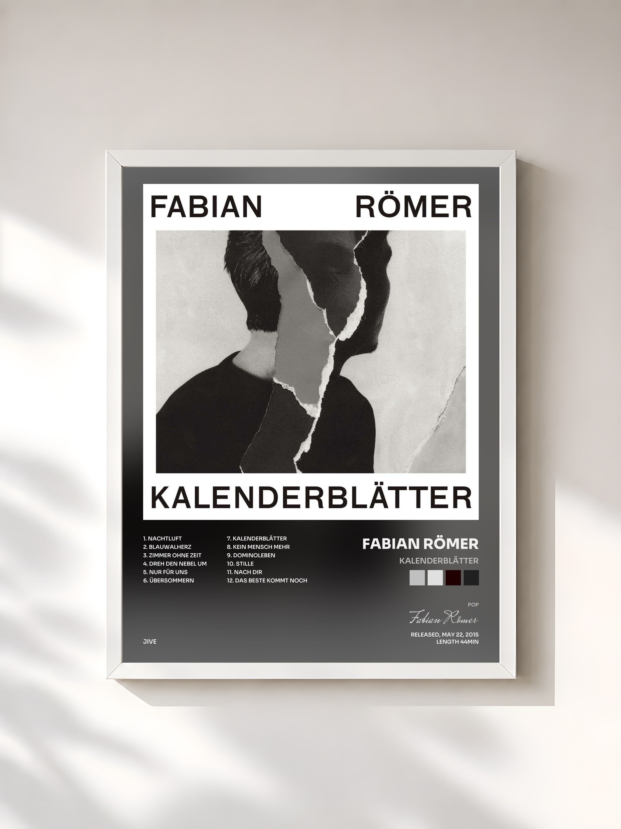 #blanc Tableau de l'album Kalenderblätter de Fabian Römer, cadre blanc, imprimé et encadré en France