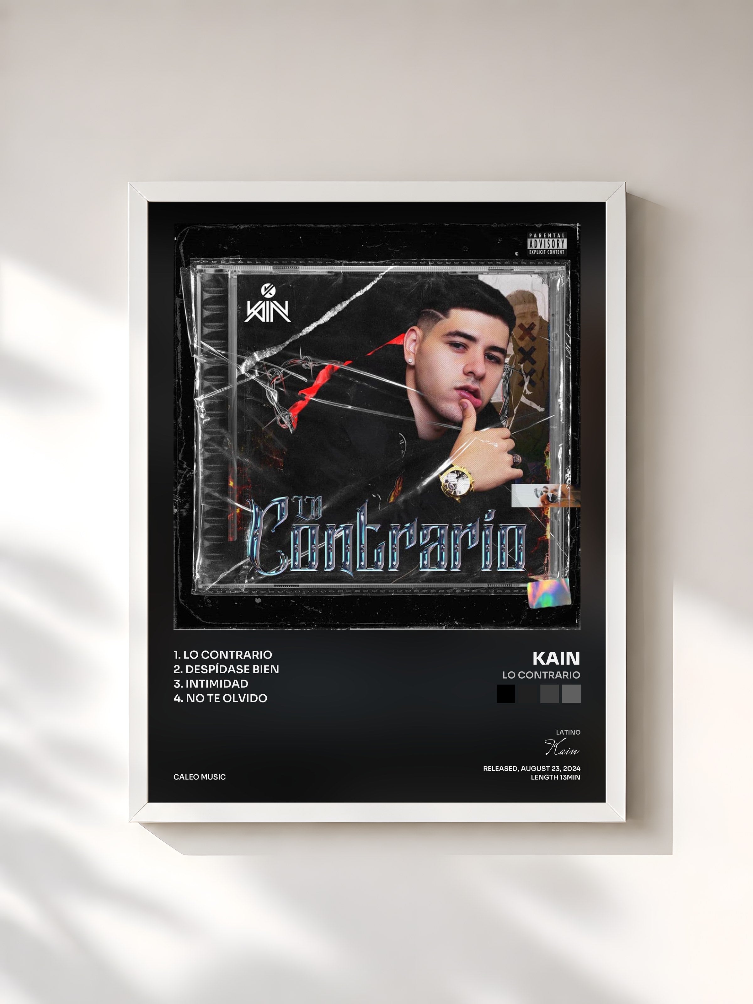 #blanc Tableau de l'album Lo Contrario de Kain, cadre blanc, imprimé et encadré en France