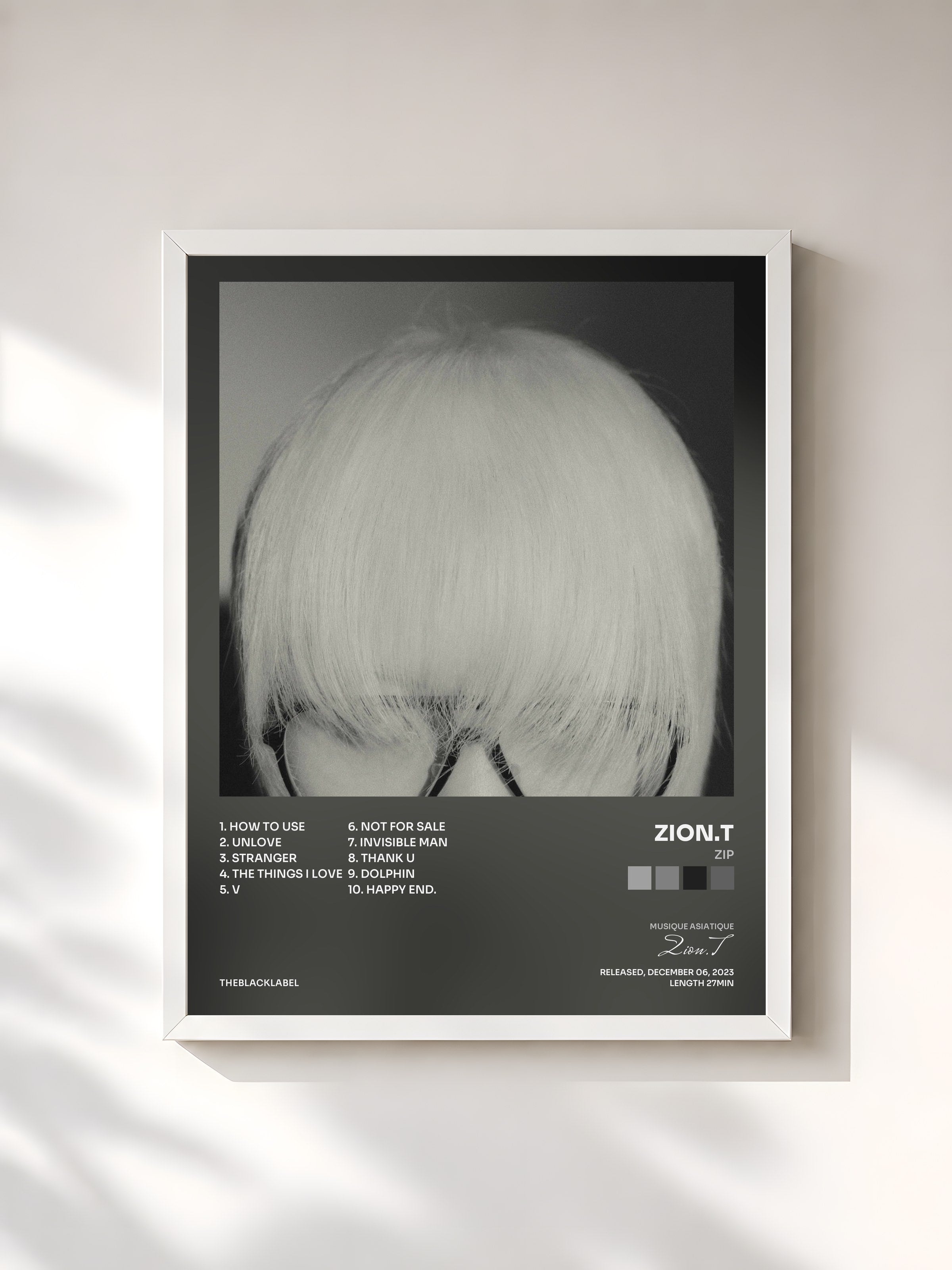 #blanc Tableau de l'album Zip de Zion.T, cadre blanc, imprimé et encadré en France