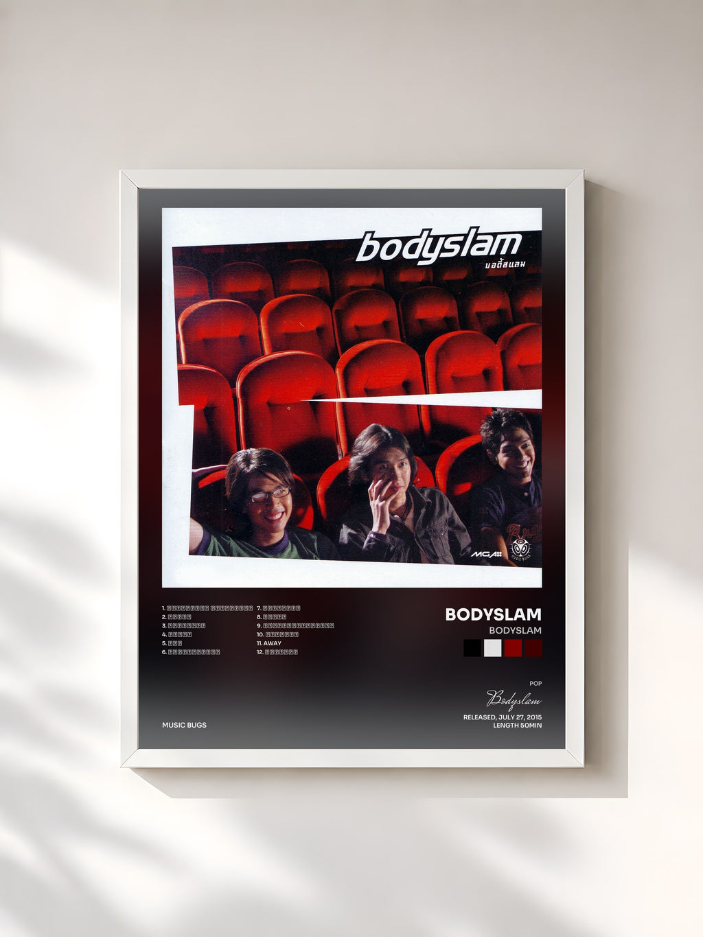 #blanc Bodyslam by Bodyslam as a framed art print, white frame, printed and framed in France