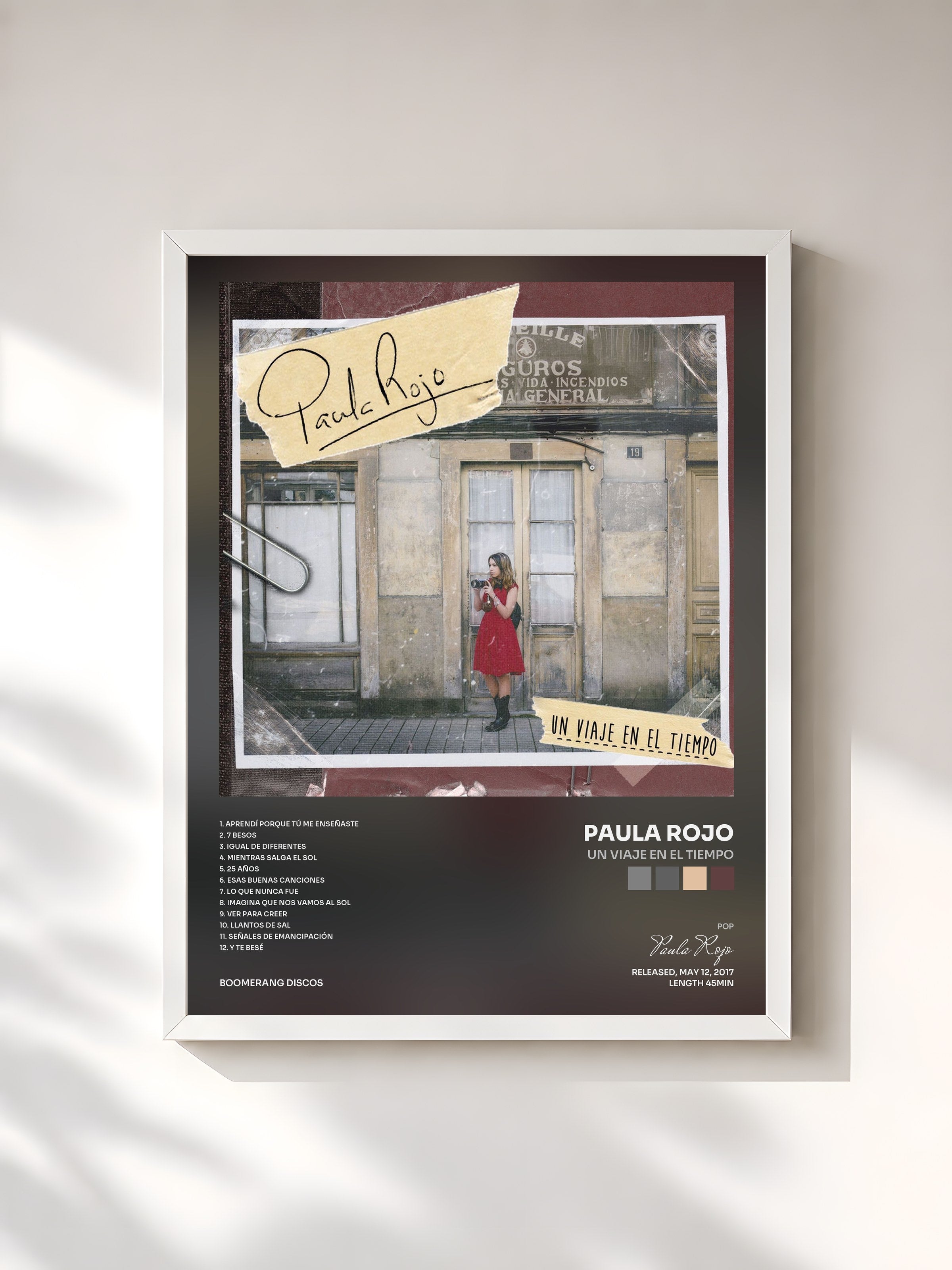 #blanc Tableau de l'album Un Viaje en el Tiempo de Paula Rojo, cadre blanc, imprimé et encadré en France