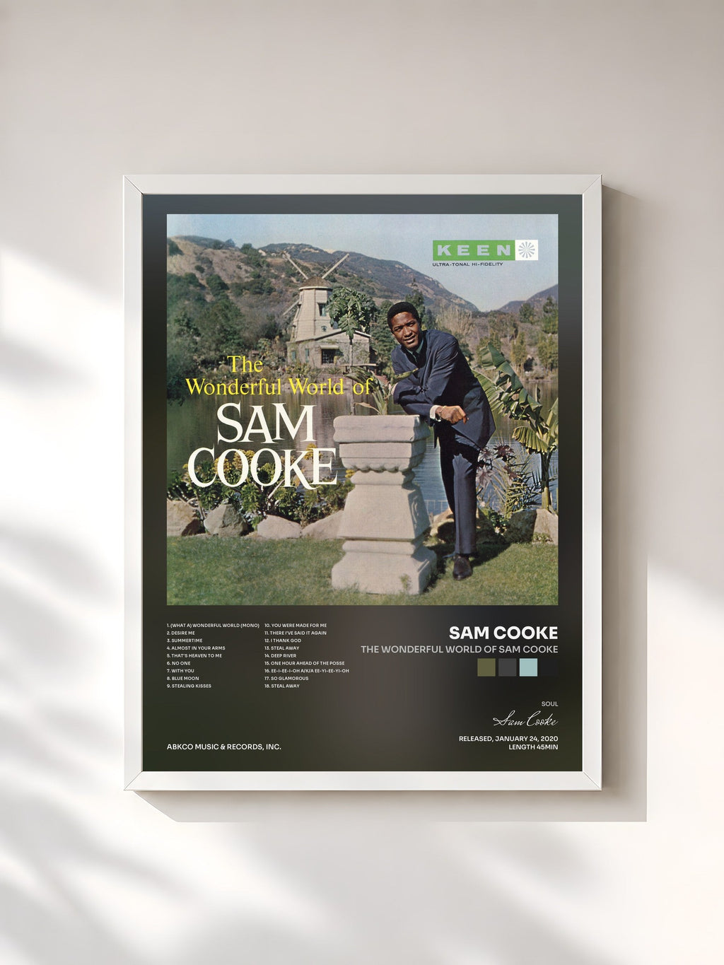 #blanc The Wonderful World Of Sam Cooke von Sam Cooke als gerahmter Kunstdruck, weißer Rahmen, gedruckt und gerahmt in Frankreich