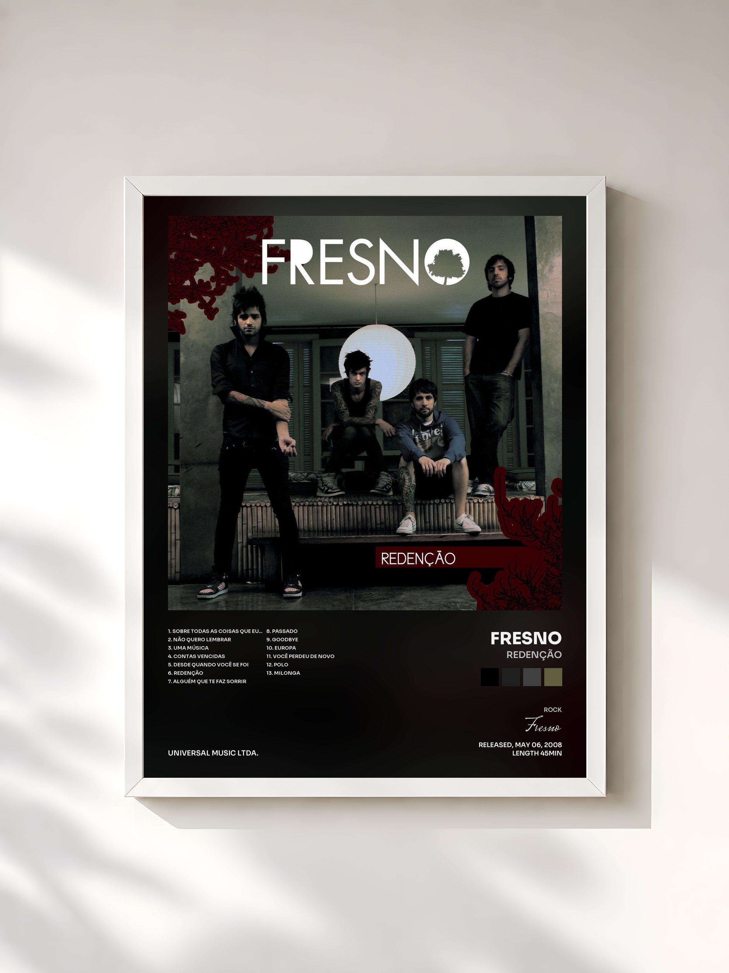 #blanc Tableau de l'album Redenção de Fresno, cadre blanc, imprimé et encadré en France