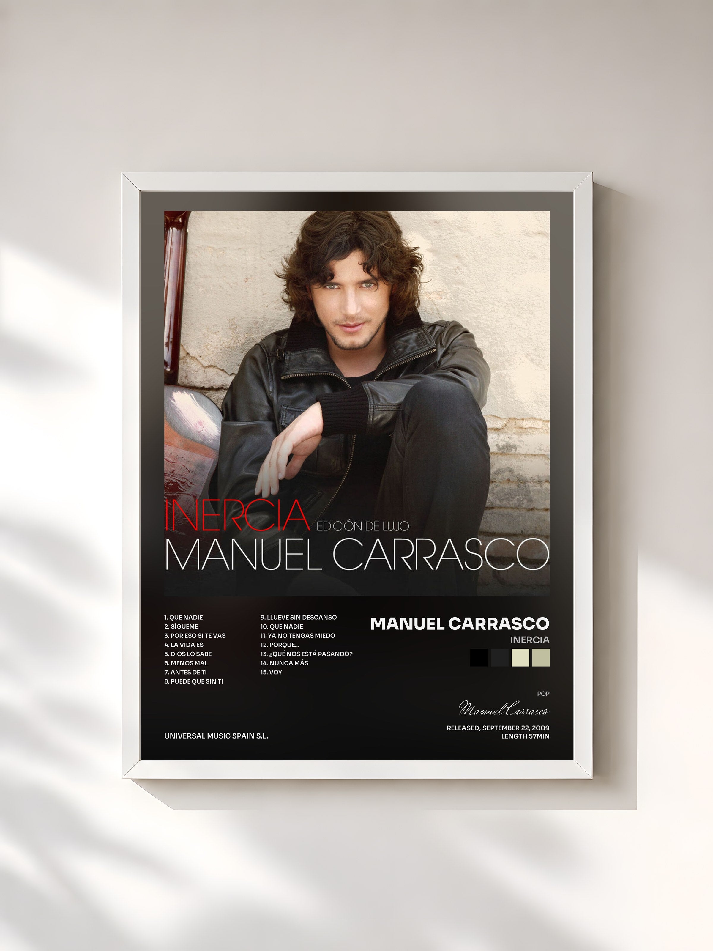 #blanc Tableau de l'album Inercia de Manuel Carrasco, cadre blanc, imprimé et encadré en France