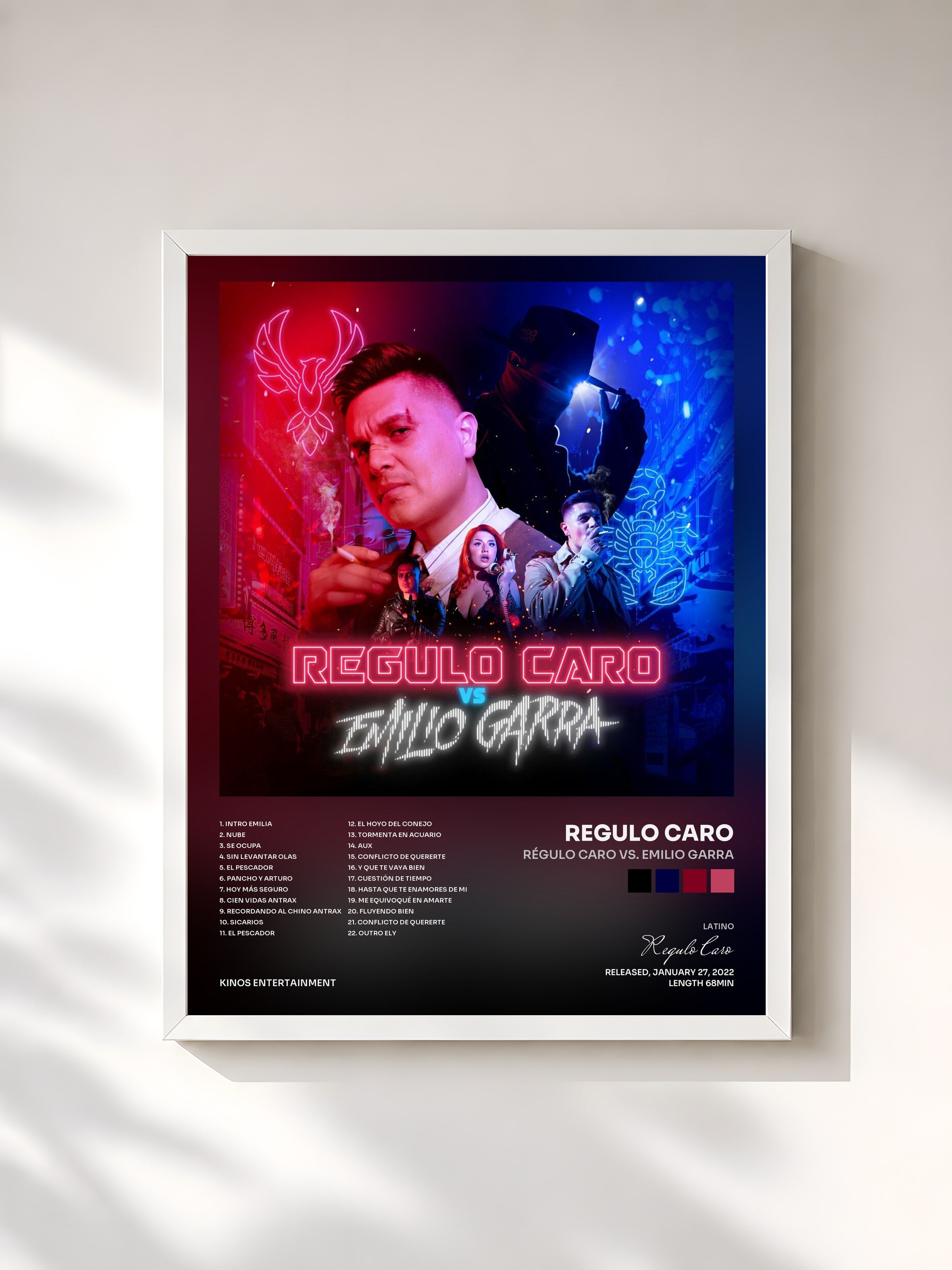 #blanc Tableau de l'album Régulo Caro vs. Emilio Garra de Regulo Caro, cadre blanc, imprimé et encadré en France