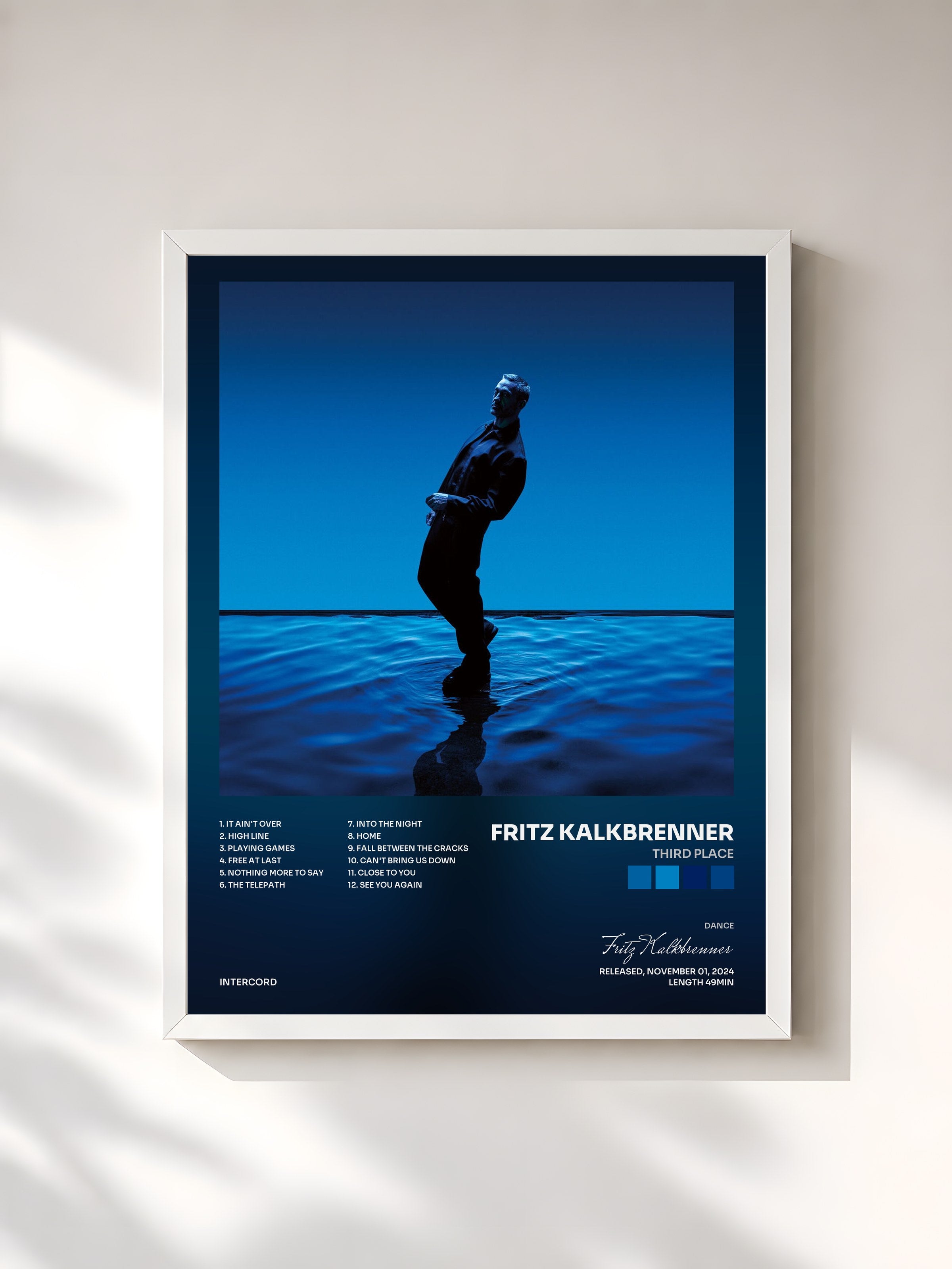 #blanc Tableau de l'album Third Place de Fritz Kalkbrenner, cadre blanc, imprimé et encadré en France