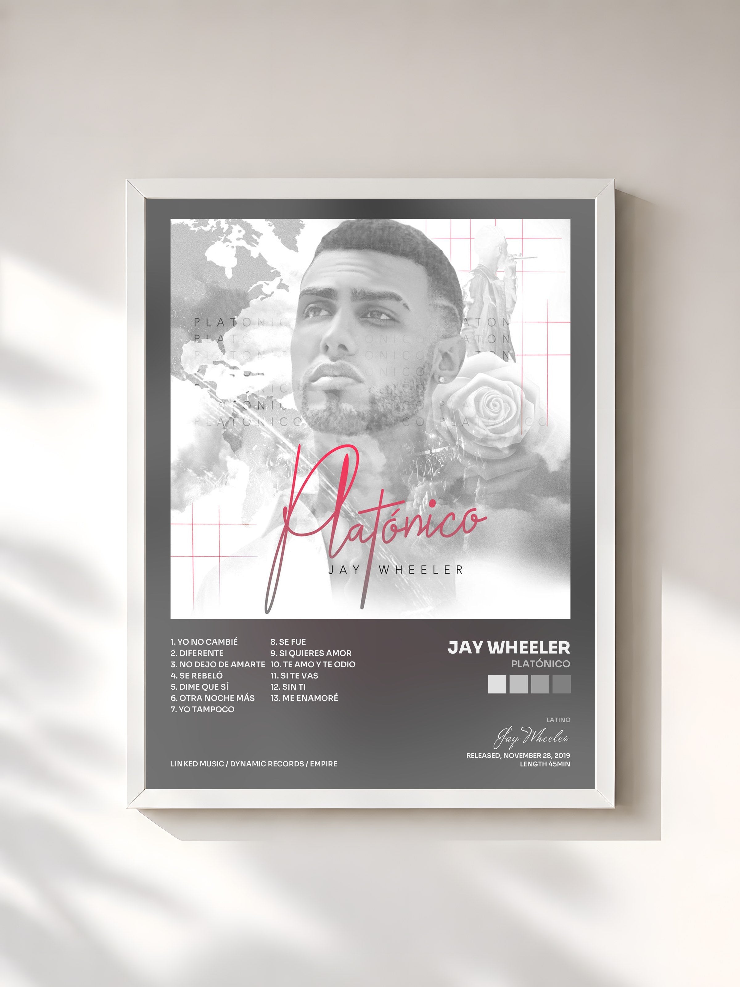 #blanc Tableau de l'album Platónico de Jay Wheeler, cadre blanc, imprimé et encadré en France