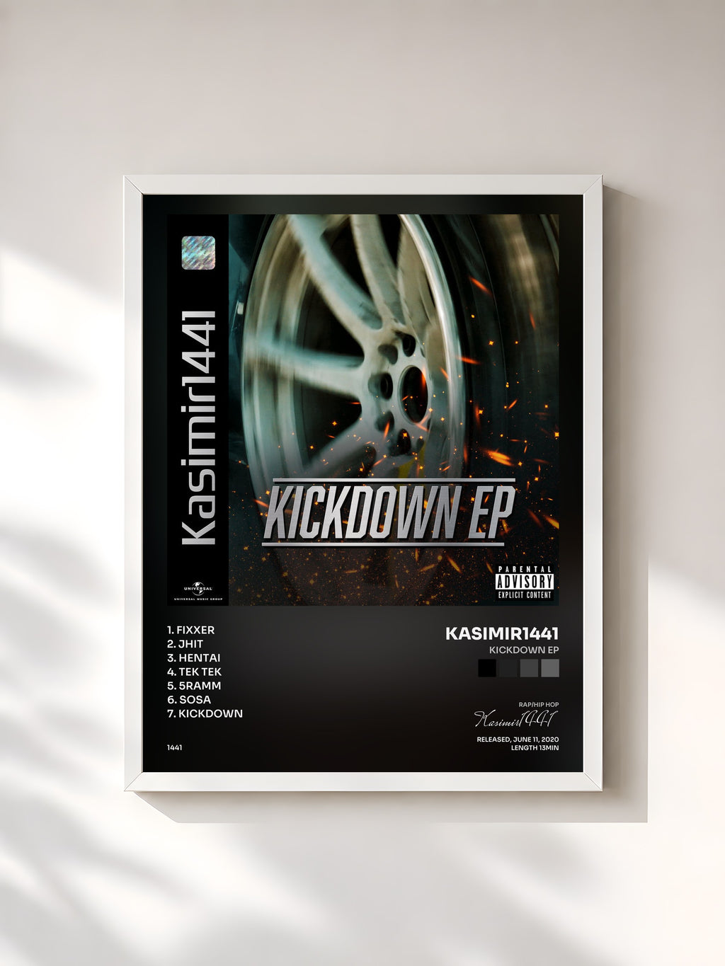 #blanc KICKDOWN EP by Kasimir1441 as a framed art print, white frame, printed and framed in France
