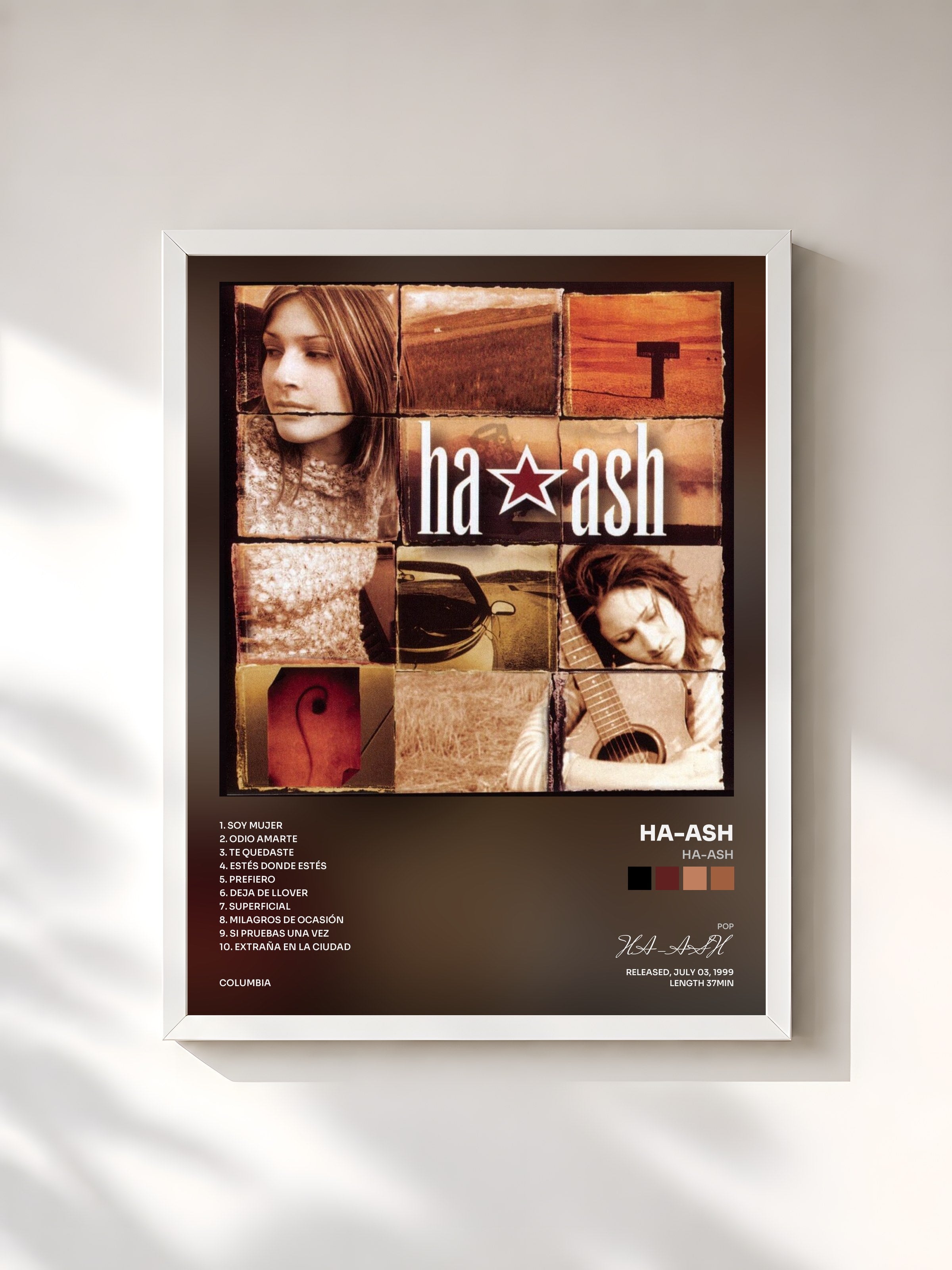 #blanc Tableau de l'album HA-ASH de HA-ASH, cadre blanc, imprimé et encadré en France