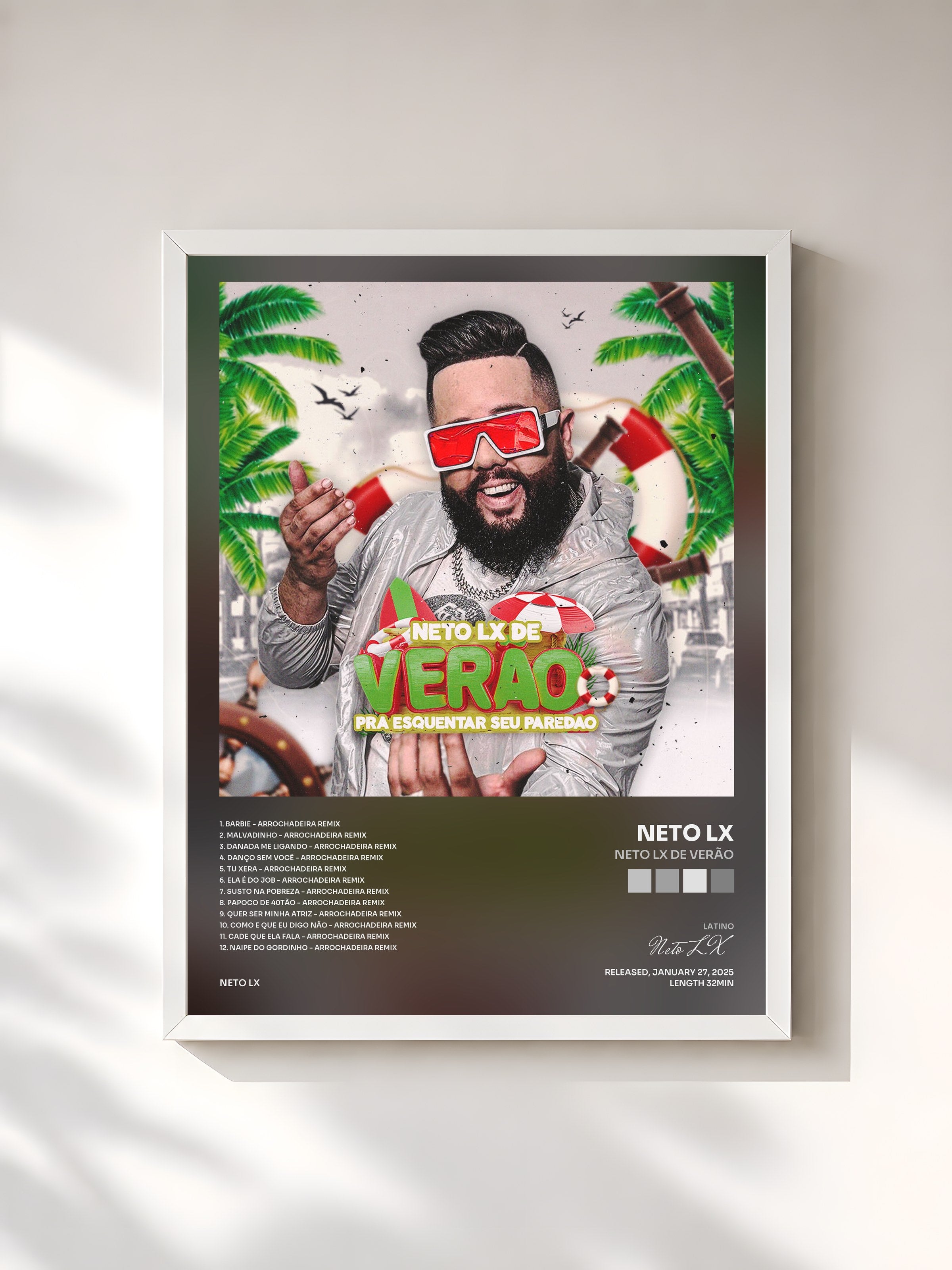 #blanc Tableau de l'album Neto Lx de Verão de Neto LX, cadre blanc, imprimé et encadré en France