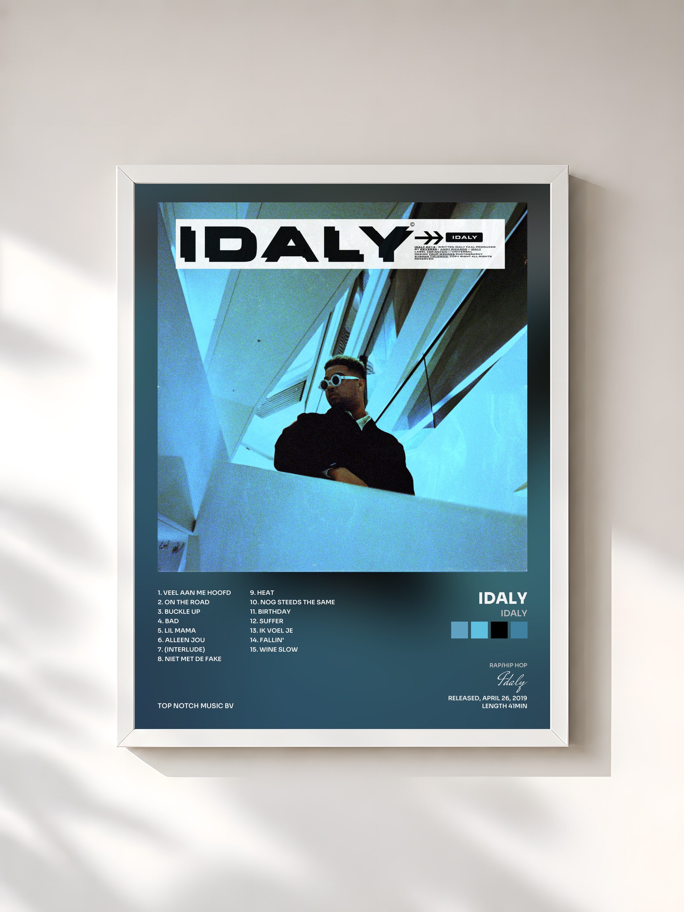 #blanc Tableau de l'album IDALY de Idaly, cadre blanc, imprimé et encadré en France