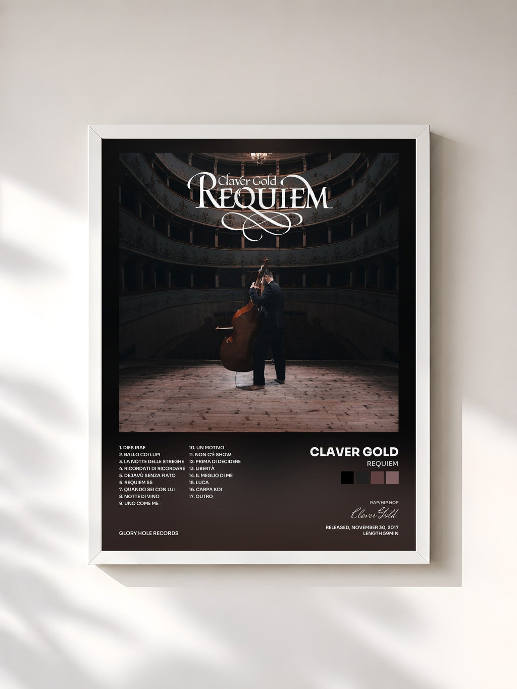 #blanc Requiem von Claver Gold als gerahmter Kunstdruck, weißer Rahmen, gedruckt und gerahmt in Frankreich