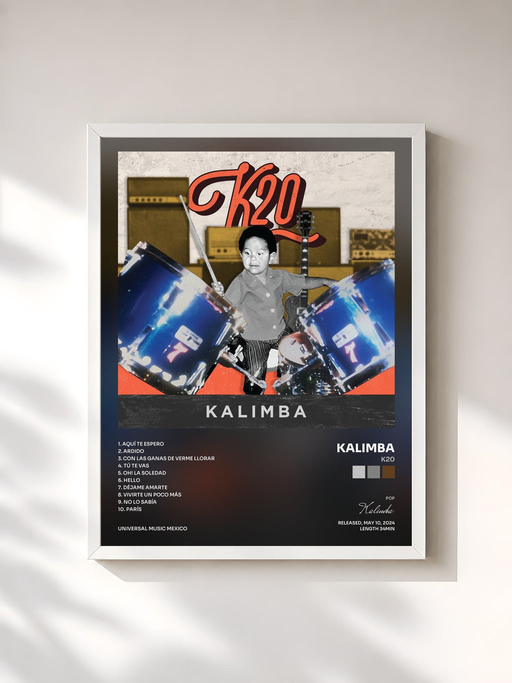 #blanc K20 by Kalimba as a framed art print, white frame, printed and framed in France