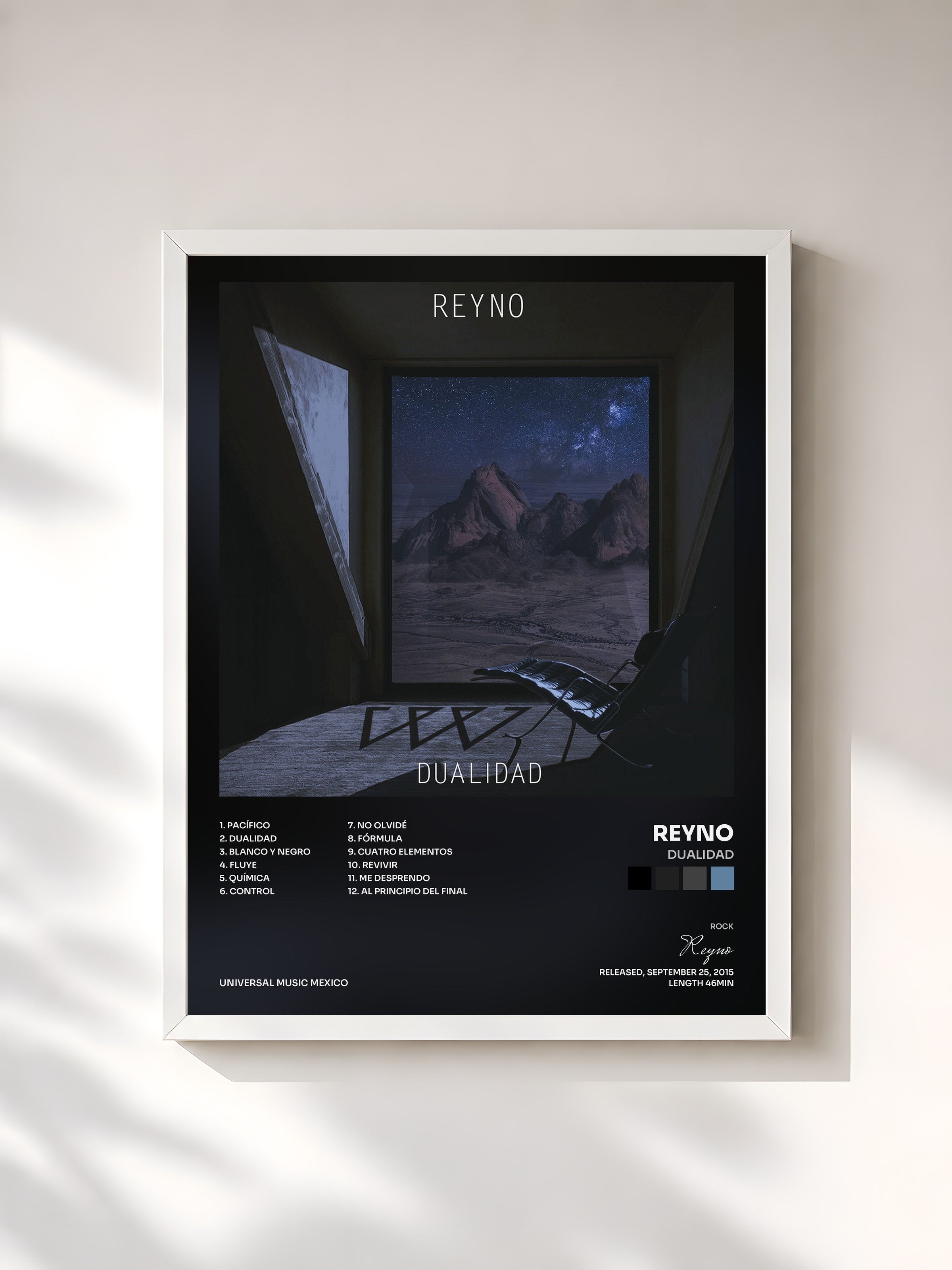 #blanc Tableau de l'album Dualidad de Reyno, cadre blanc, imprimé et encadré en France