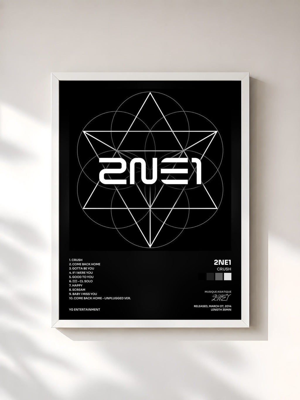 #blanc CRUSH di 2NE1 in stampa incorniciata, cornice bianca, stampata e incorniciata in Francia