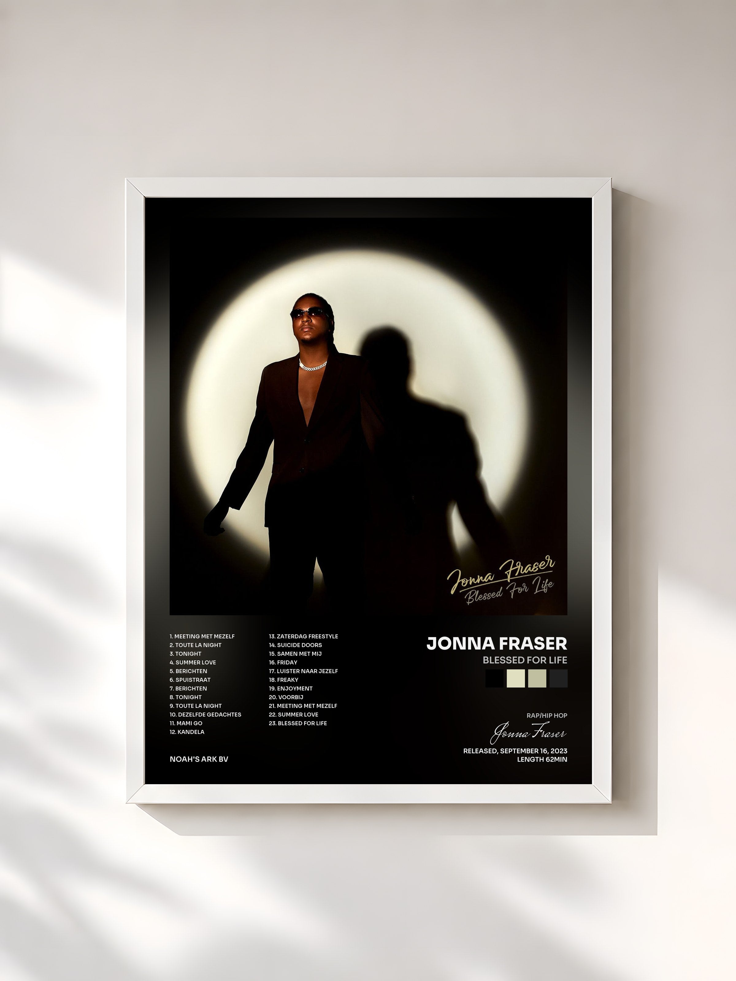 #blanc Tableau de l'album Blessed For Life de Jonna Fraser, cadre blanc, imprimé et encadré en France