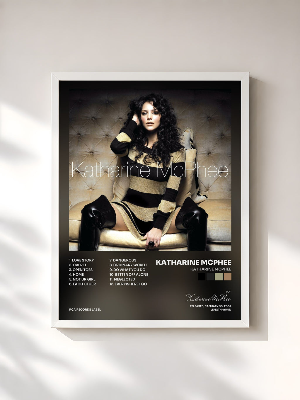 #blanc Tableau de l'album Katharine McPhee de Katharine McPhee, cadre blanc, imprimé et encadré en France