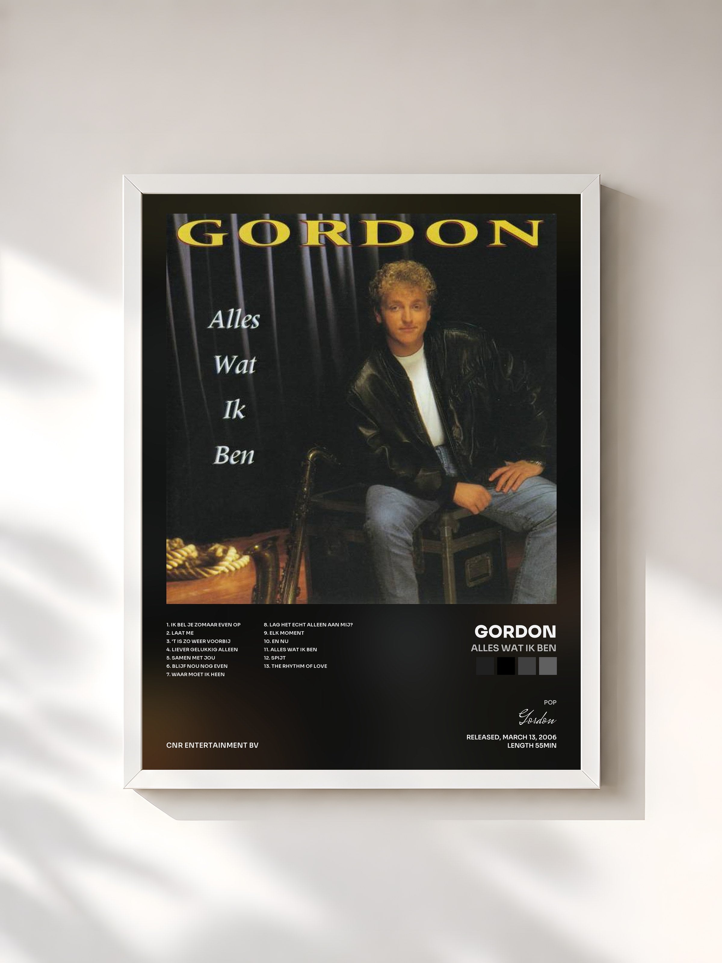 #blanc Tableau de l'album Alles Wat Ik Ben de Gordon, cadre blanc, imprimé et encadré en France