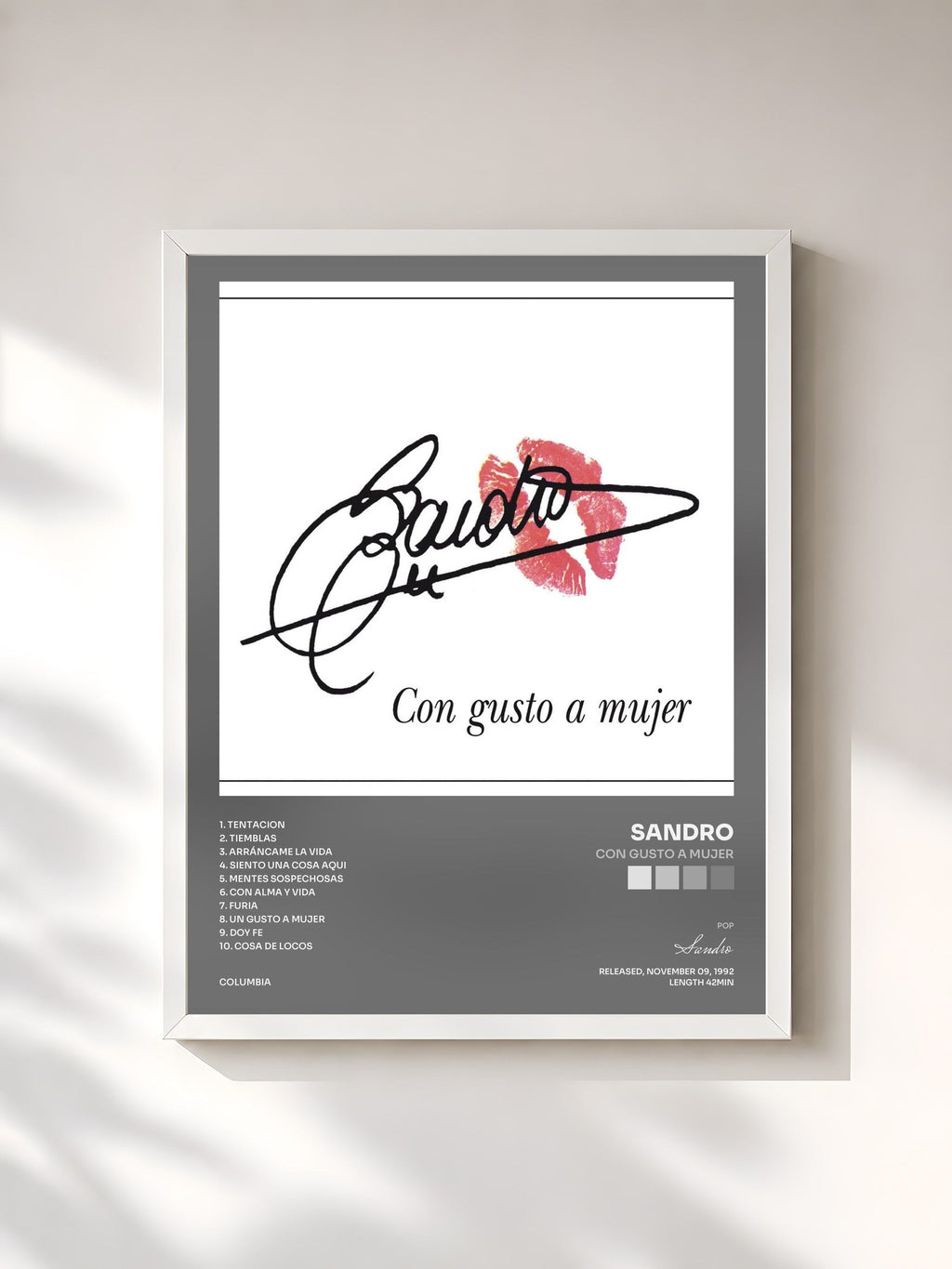 #blanc Con Gusto A Mujer von Sandro als gerahmter Kunstdruck, weißer Rahmen, gedruckt und gerahmt in Frankreich