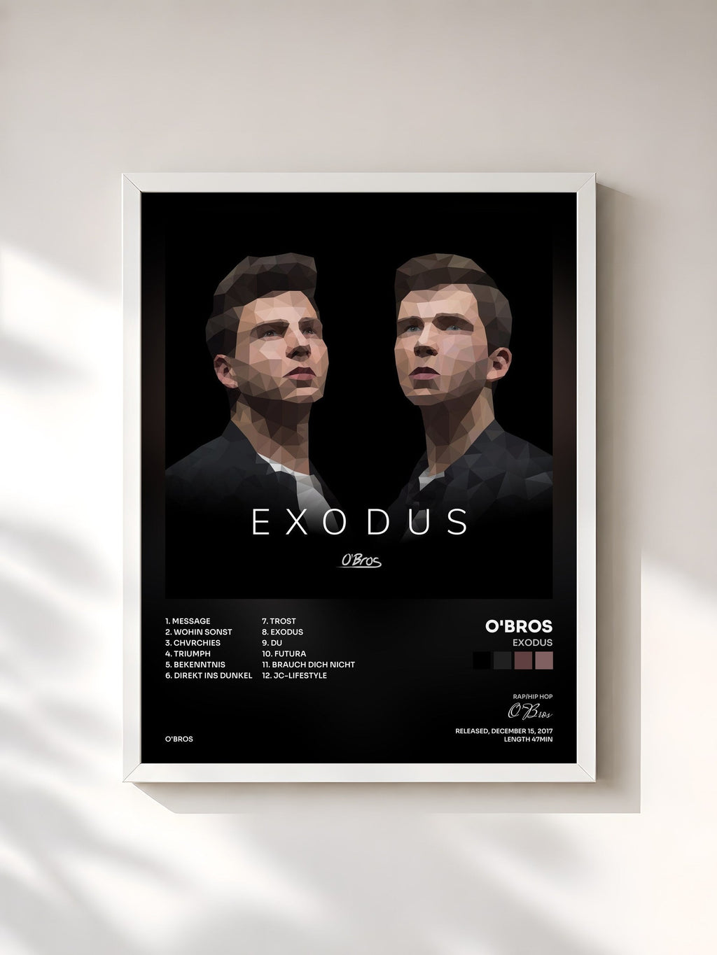 #blanc Exodus von O'Bros als gerahmter Kunstdruck, weißer Rahmen, gedruckt und gerahmt in Frankreich