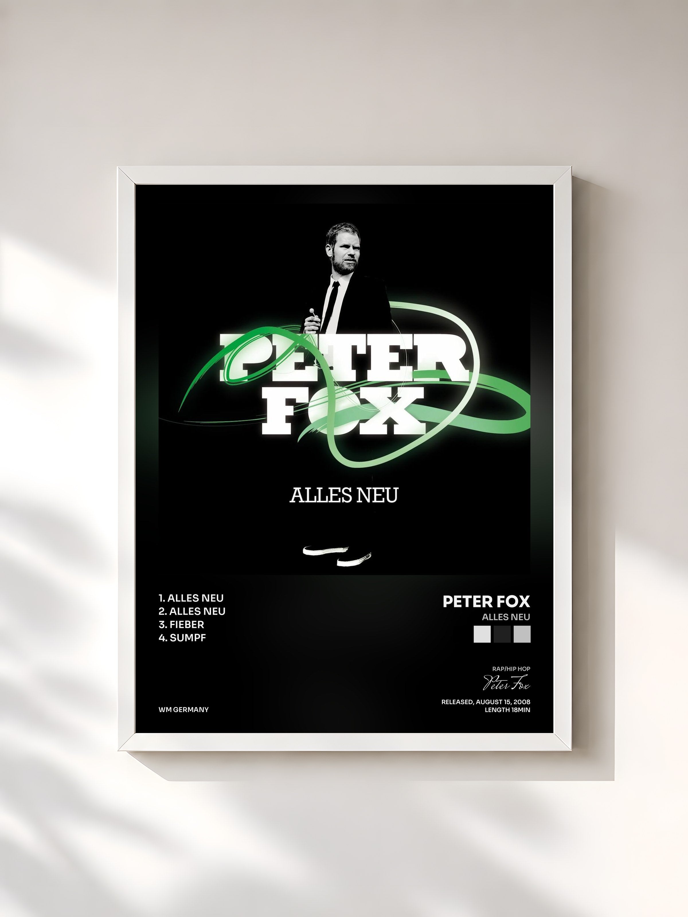 #blanc Tableau de l'album Alles neu de Peter Fox, cadre blanc, imprimé et encadré en France