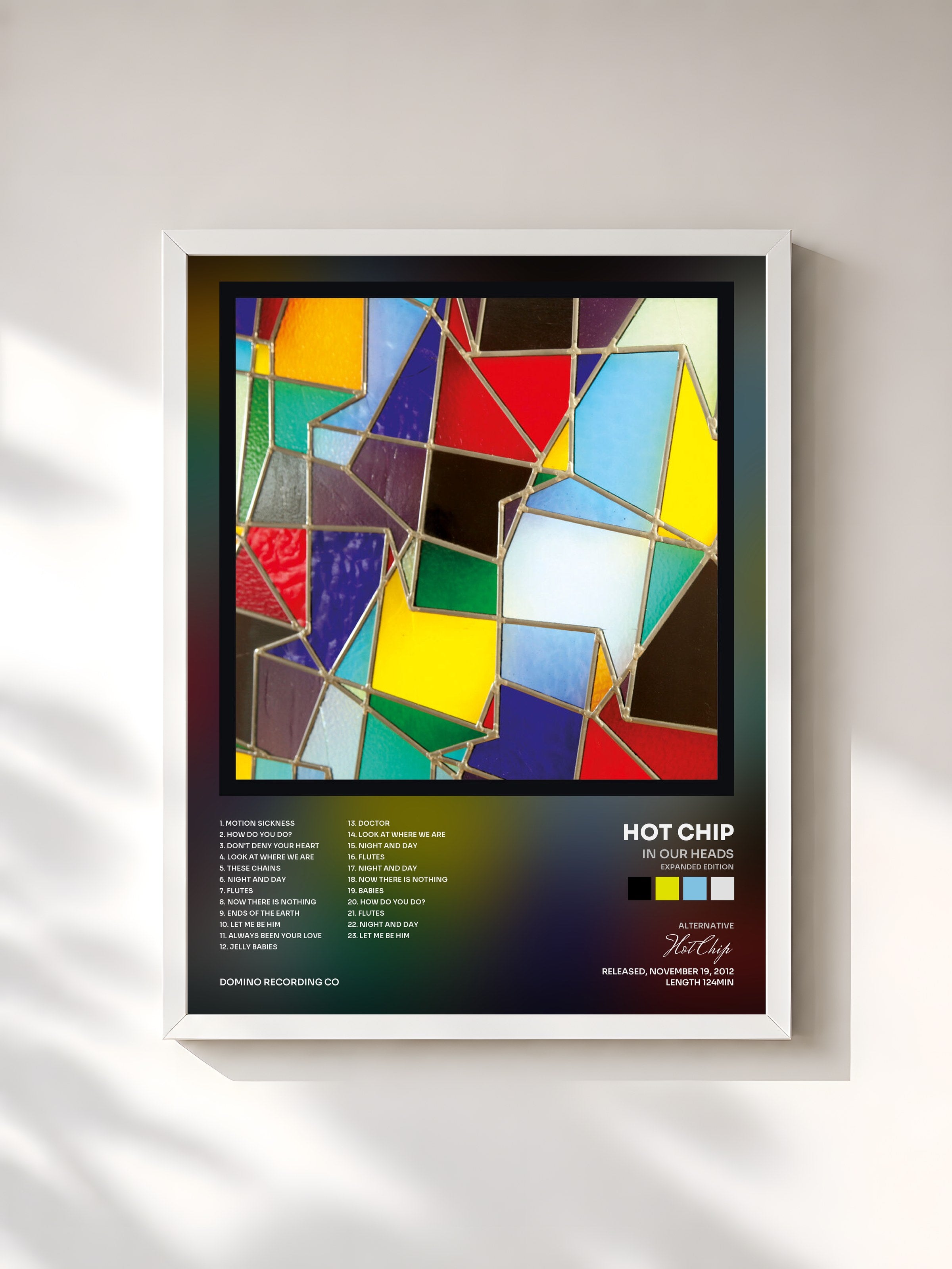#blanc Tableau de l'album In Our Heads (Expanded Edition) de Hot Chip, cadre blanc, imprimé et encadré en France