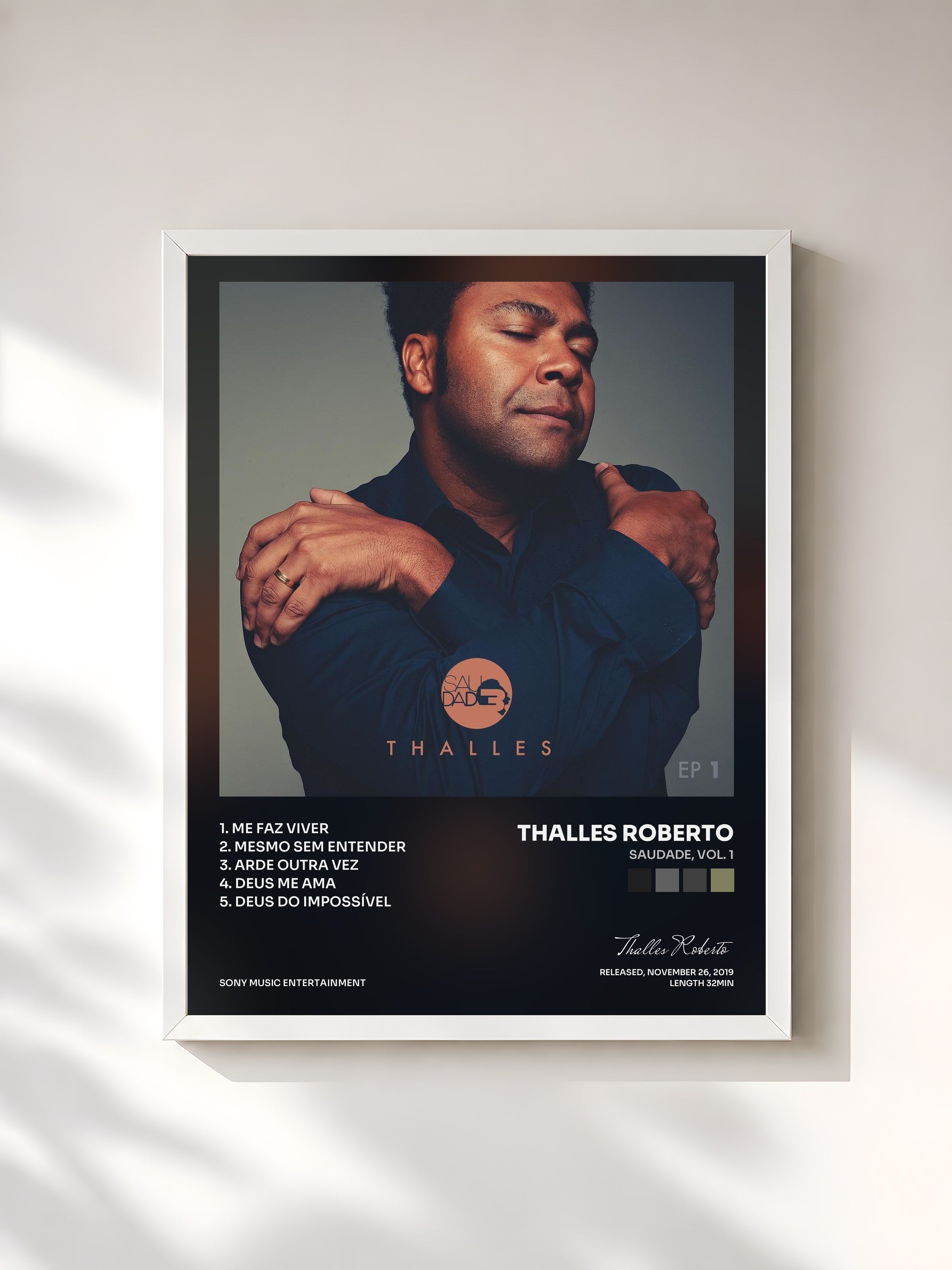 #blanc Tableau de l'album Saudade, Vol. 1 de Thalles Roberto, cadre blanc, imprimé et encadré en France