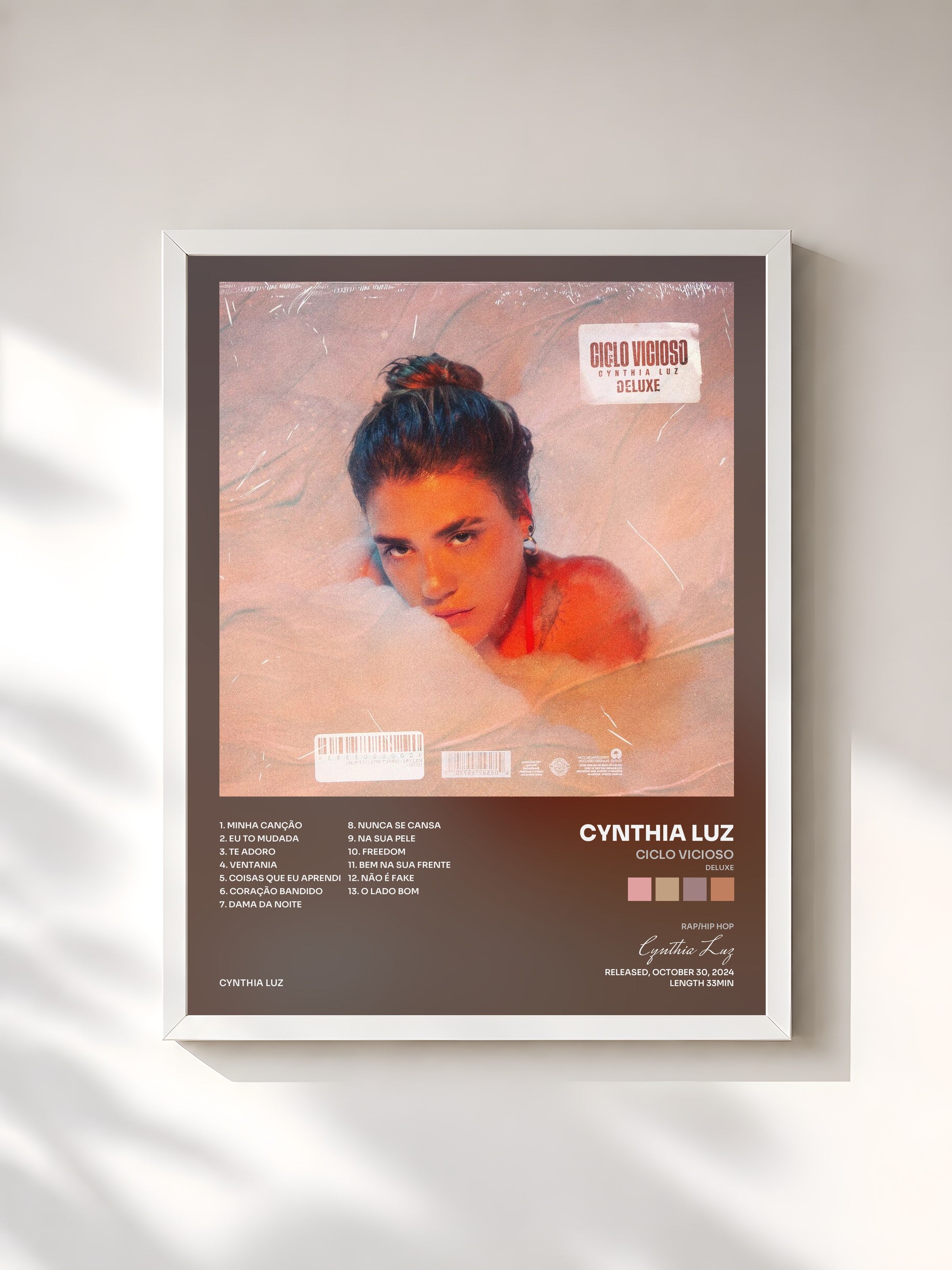 #blanc Tableau de l'album Ciclo Vicioso (Deluxe) de Cynthia Luz, cadre blanc, imprimé et encadré en France