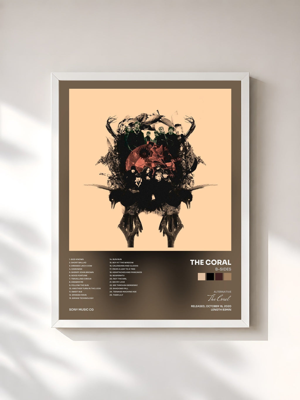 #blanc B-Sides by The Coral as a framed art print, white frame, printed and framed in France
