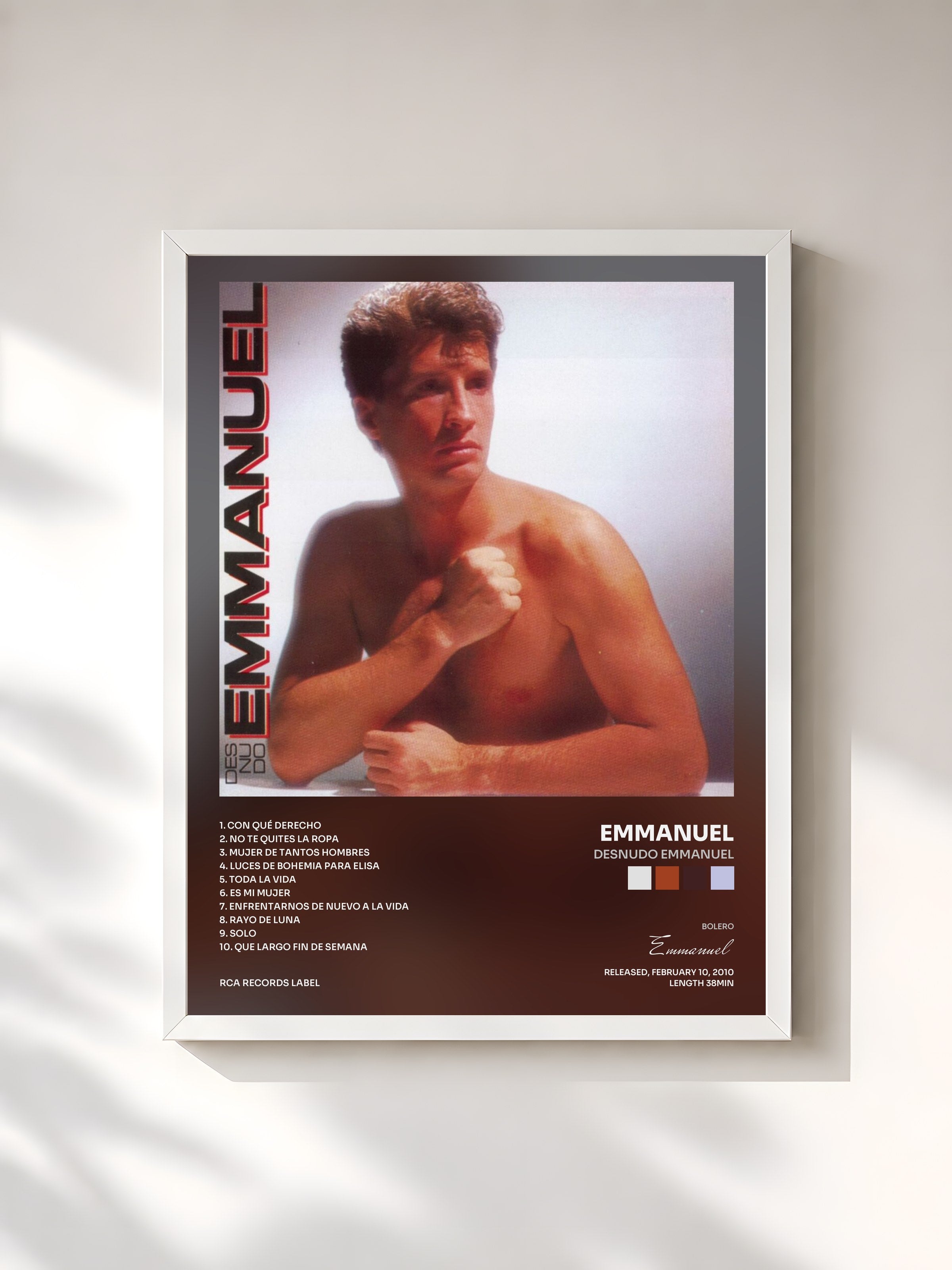 #blanc Tableau de l'album Desnudo Emmanuel de Emmanuel, cadre blanc, imprimé et encadré en France