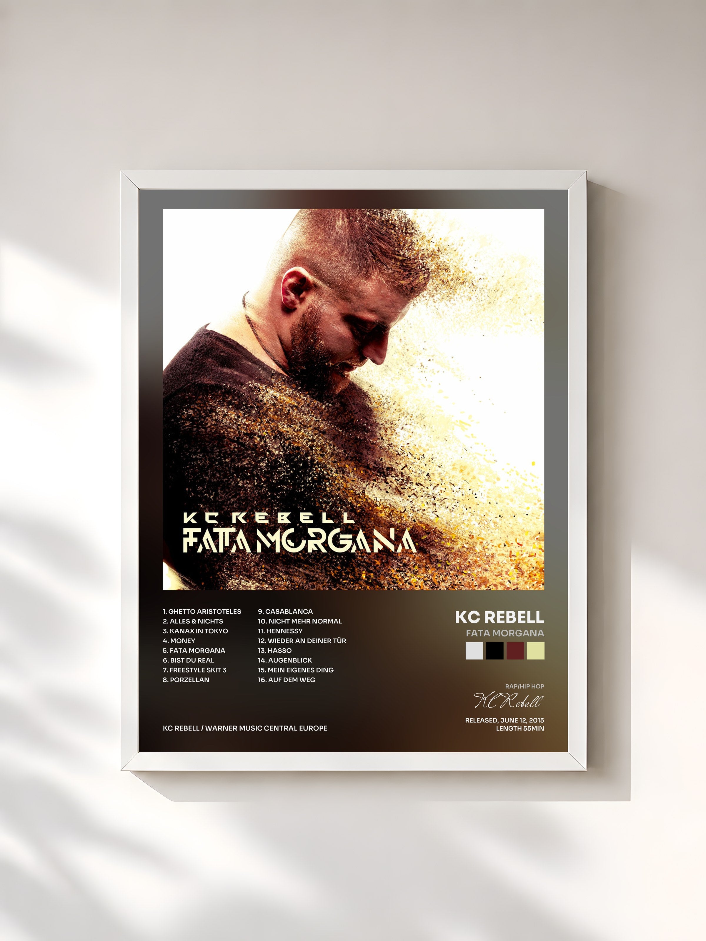 #blanc Tableau de l'album Fata Morgana de KC Rebell, cadre blanc, imprimé et encadré en France