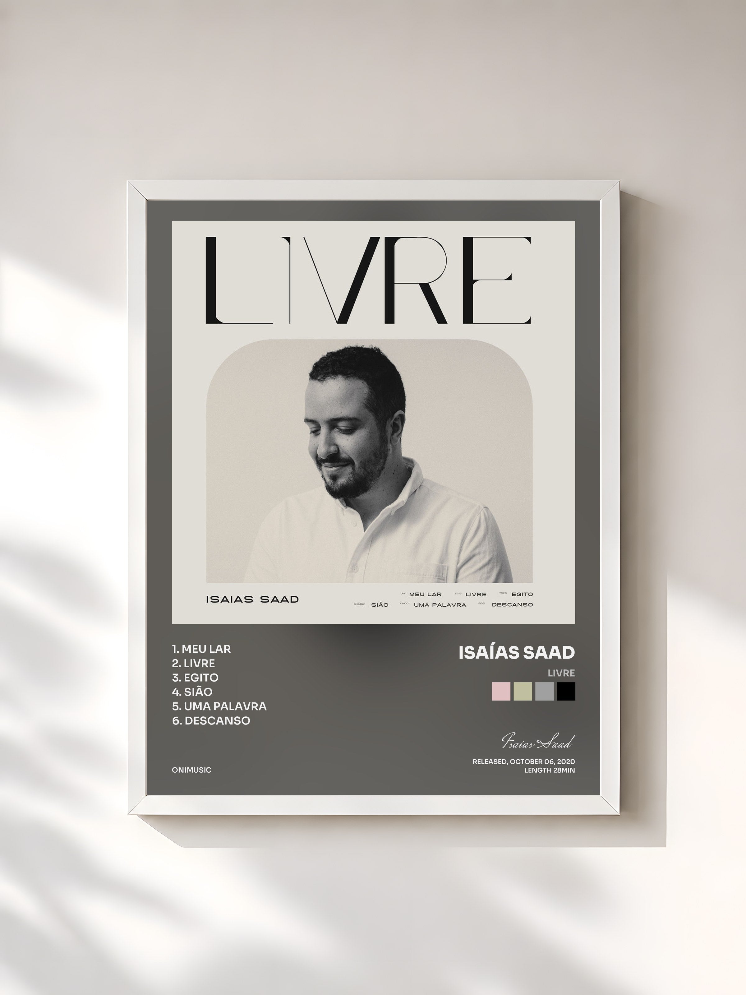 #blanc Tableau de l'album Livre de Isaías Saad, cadre blanc, imprimé et encadré en France