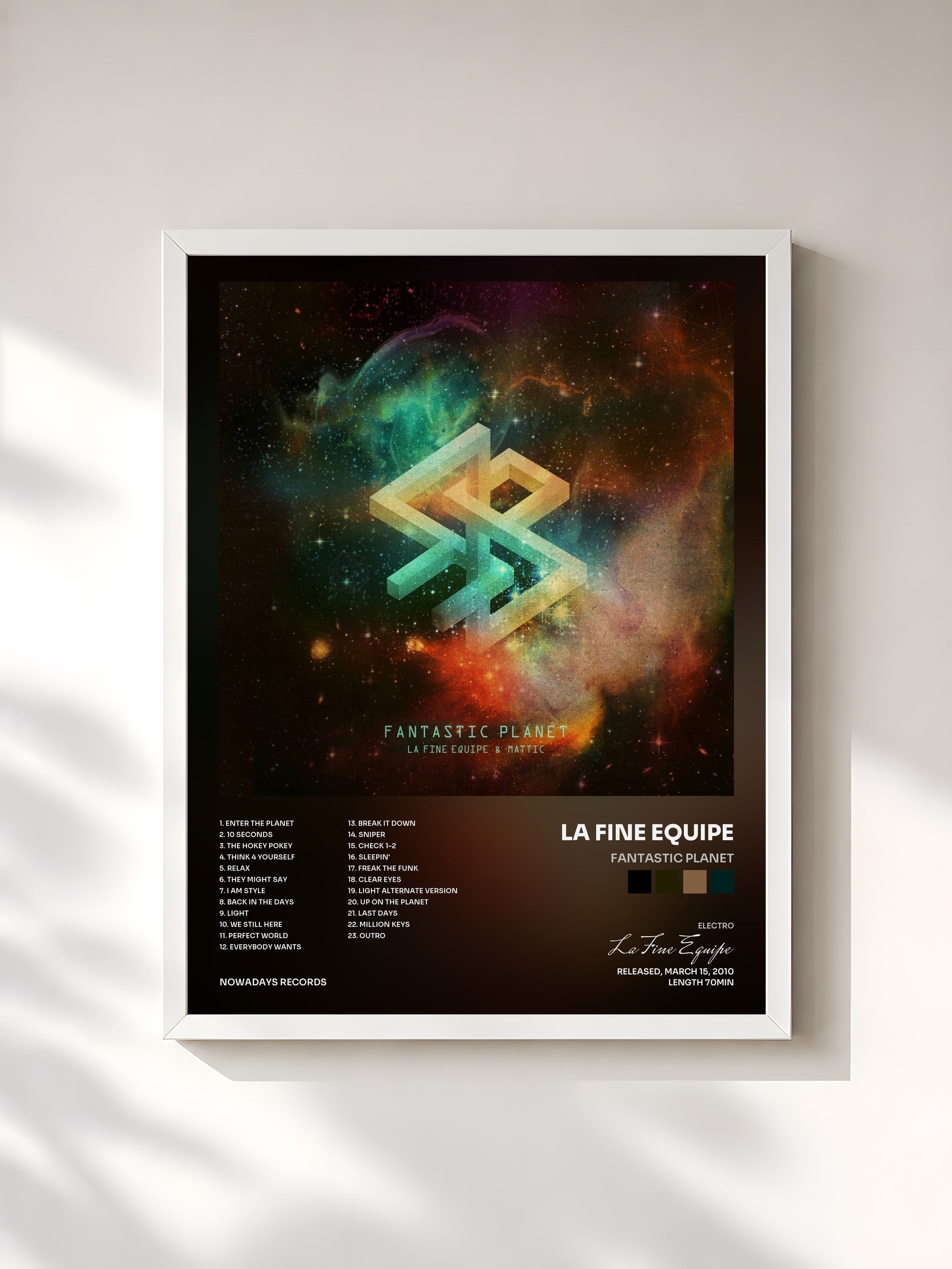 #blanc Tableau de l'album Fantastic Planet de La Fine Equipe, cadre blanc, imprimé et encadré en France