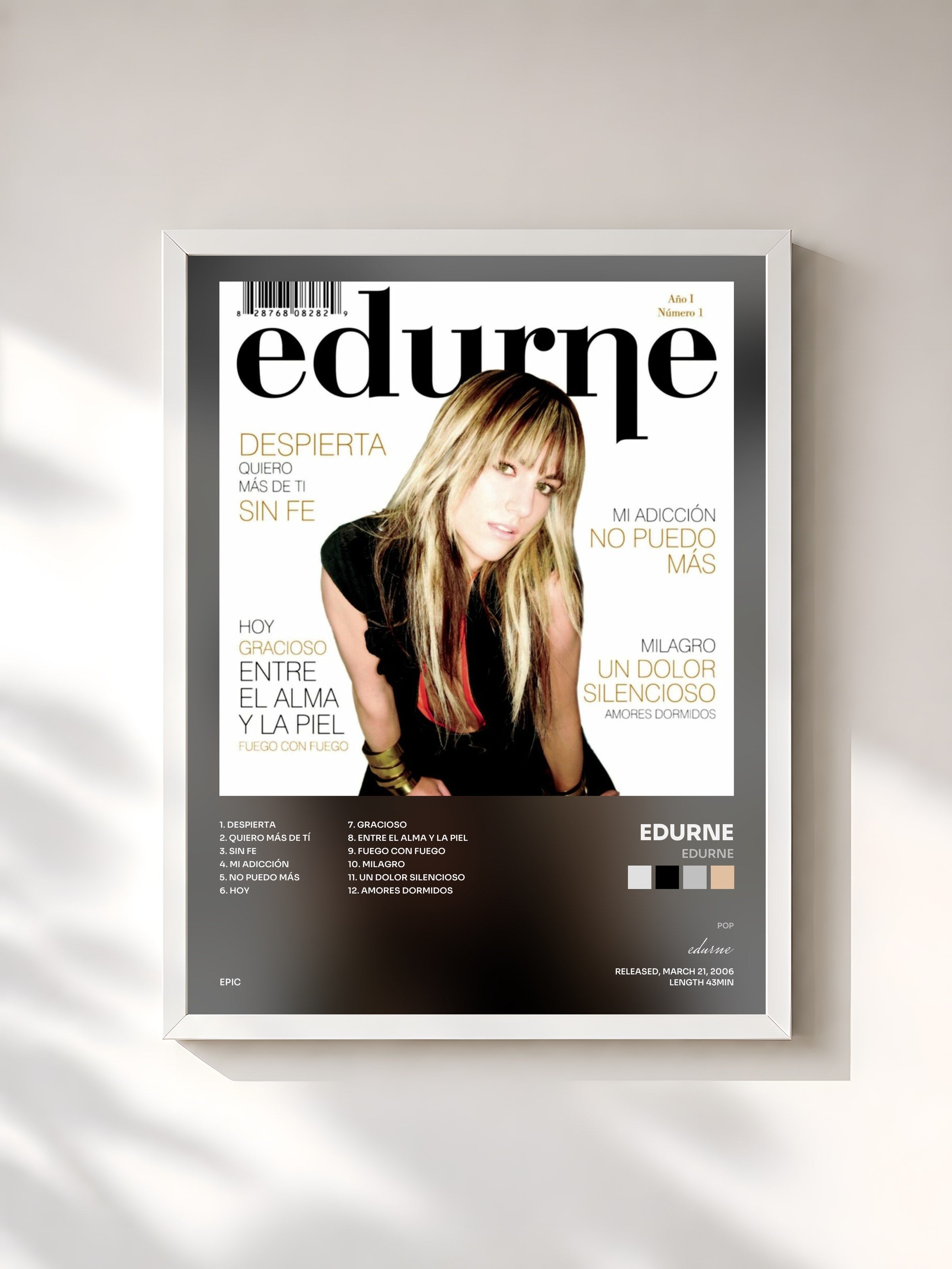 #blanc Tableau de l'album Edurne de edurne, cadre blanc, imprimé et encadré en France