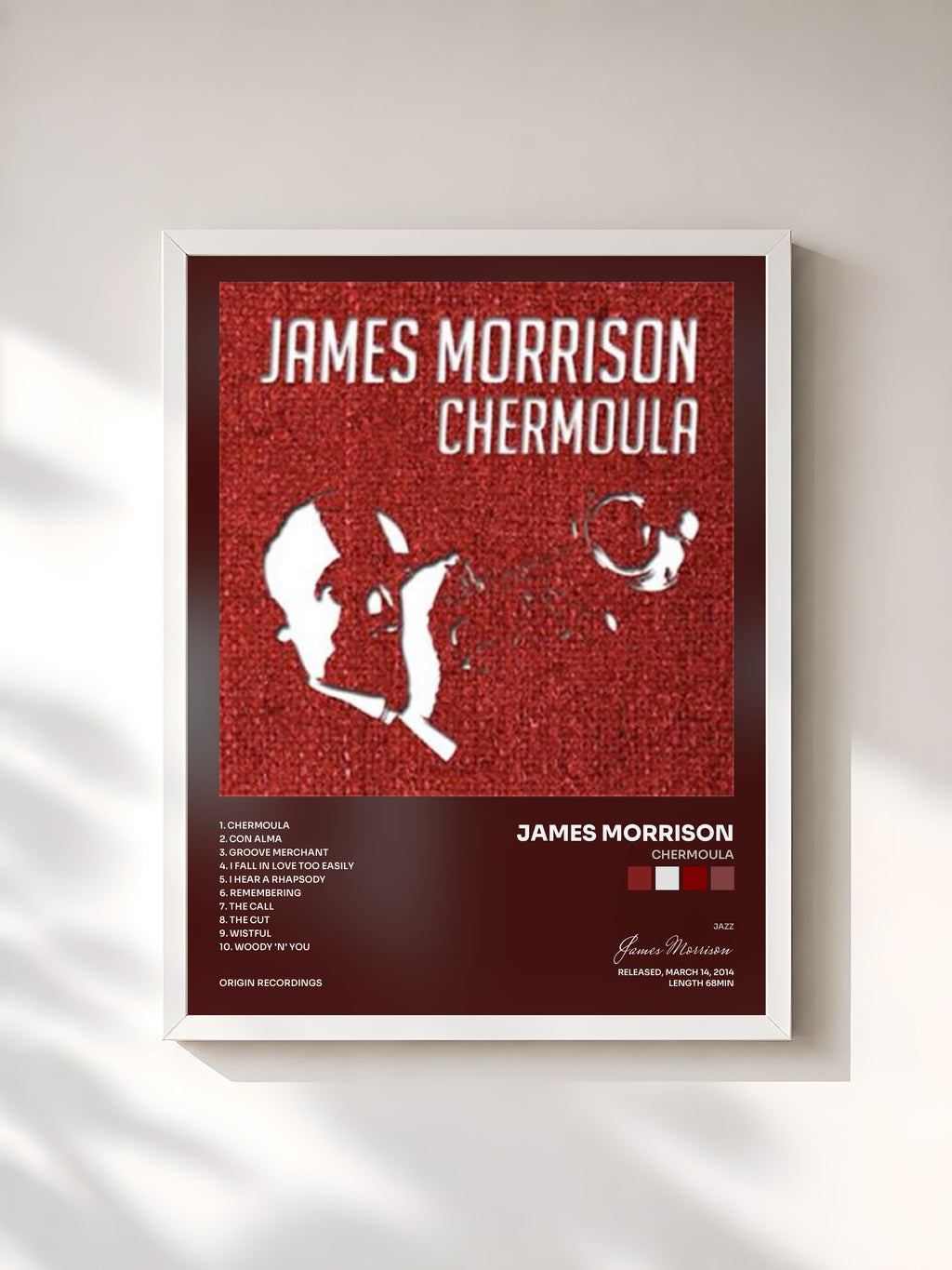#blanc Chermoula by James Morrison as a framed art print, white frame, printed and framed in France