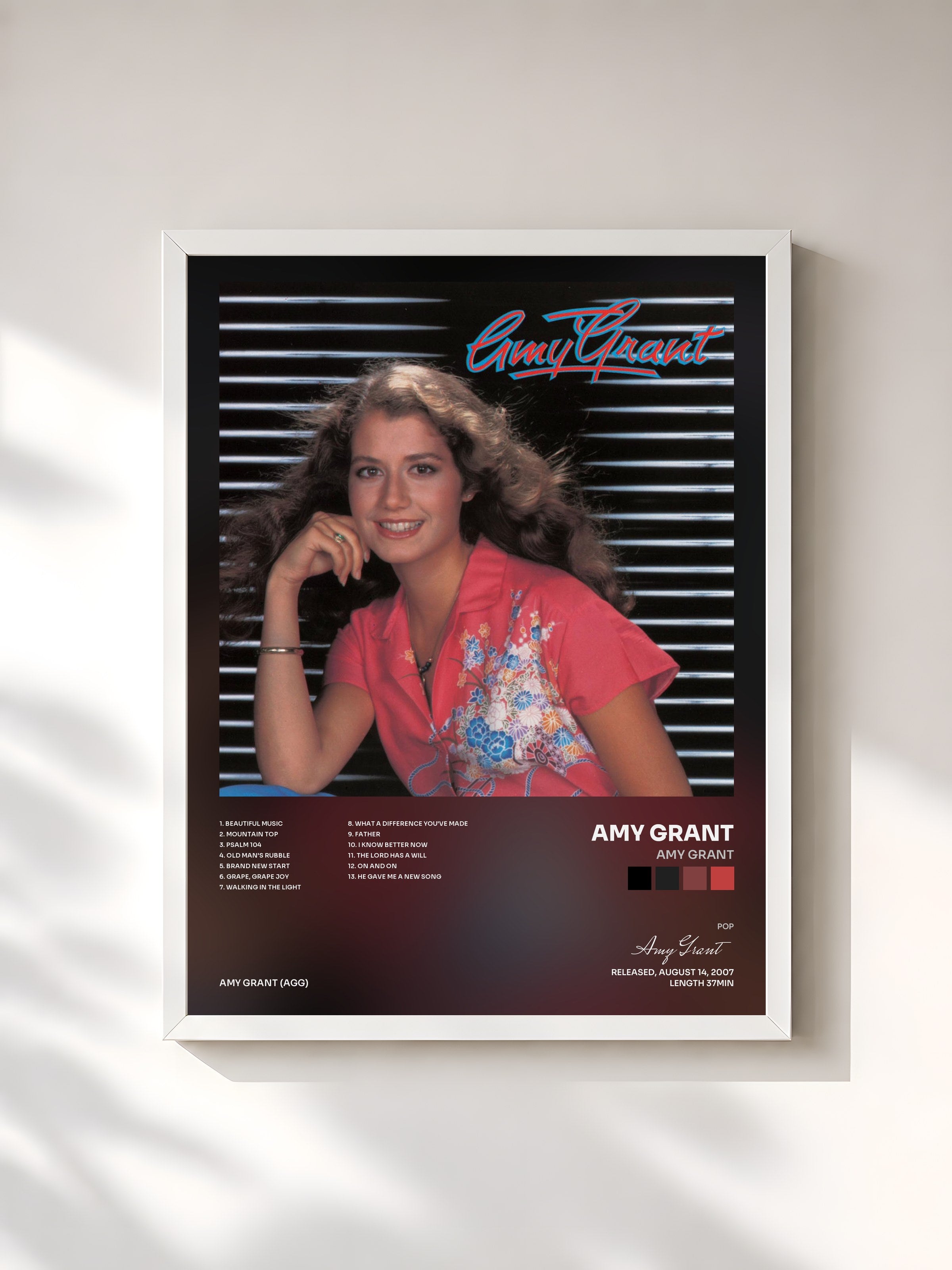 #blanc Tableau de l'album Amy Grant de Amy Grant, cadre blanc, imprimé et encadré en France