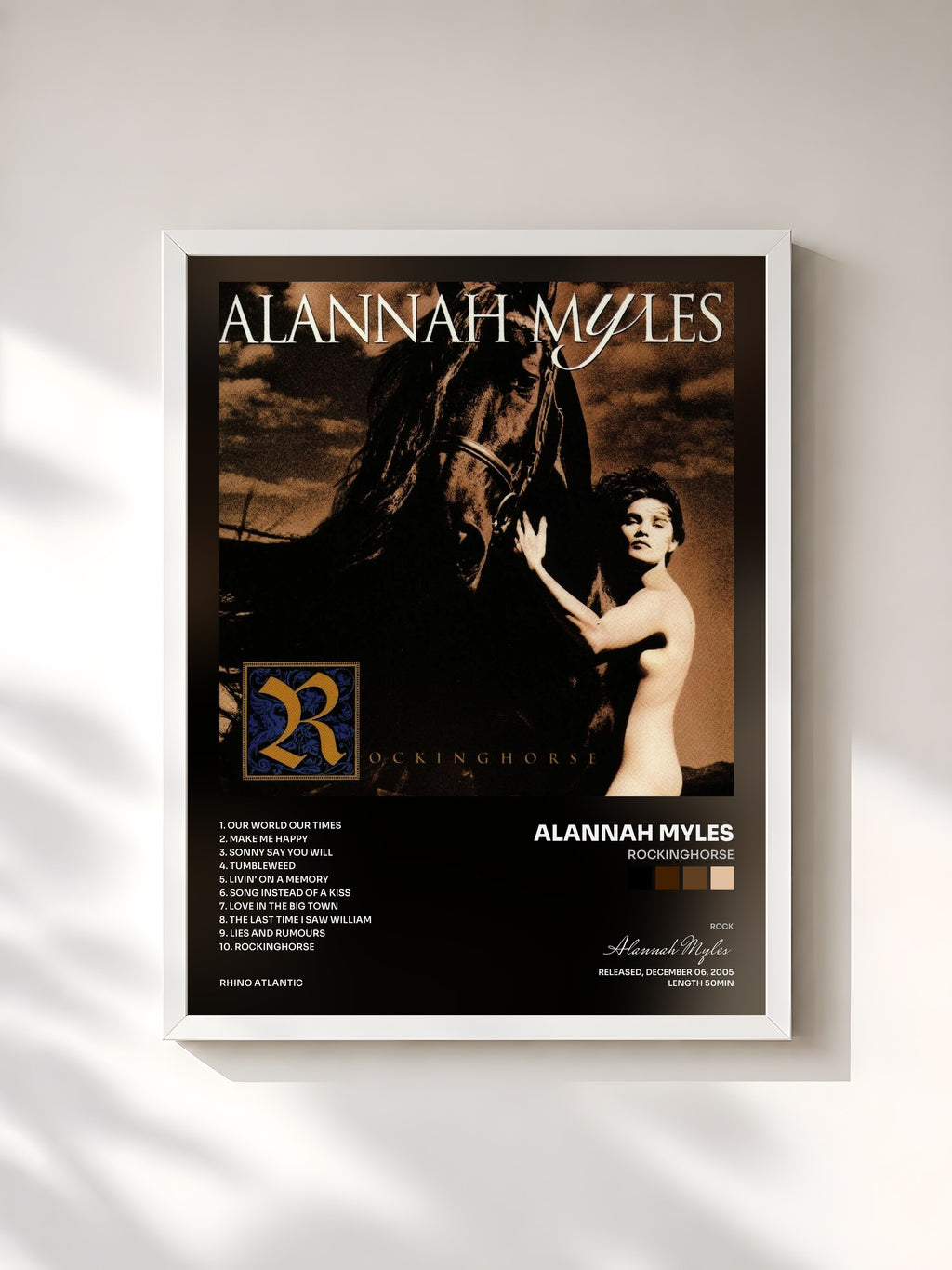 #blanc Rockinghorse by Alannah Myles as a framed art print, white frame, printed and framed in France