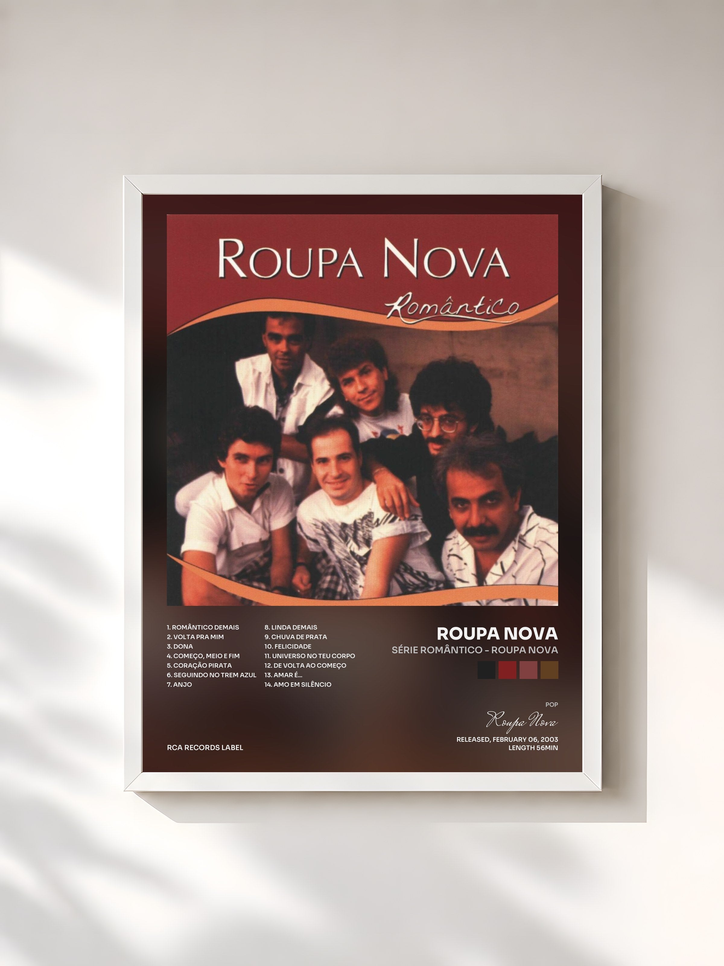 #blanc Tableau de l'album Série Romântico - Roupa Nova de Roupa Nova, cadre blanc, imprimé et encadré en France