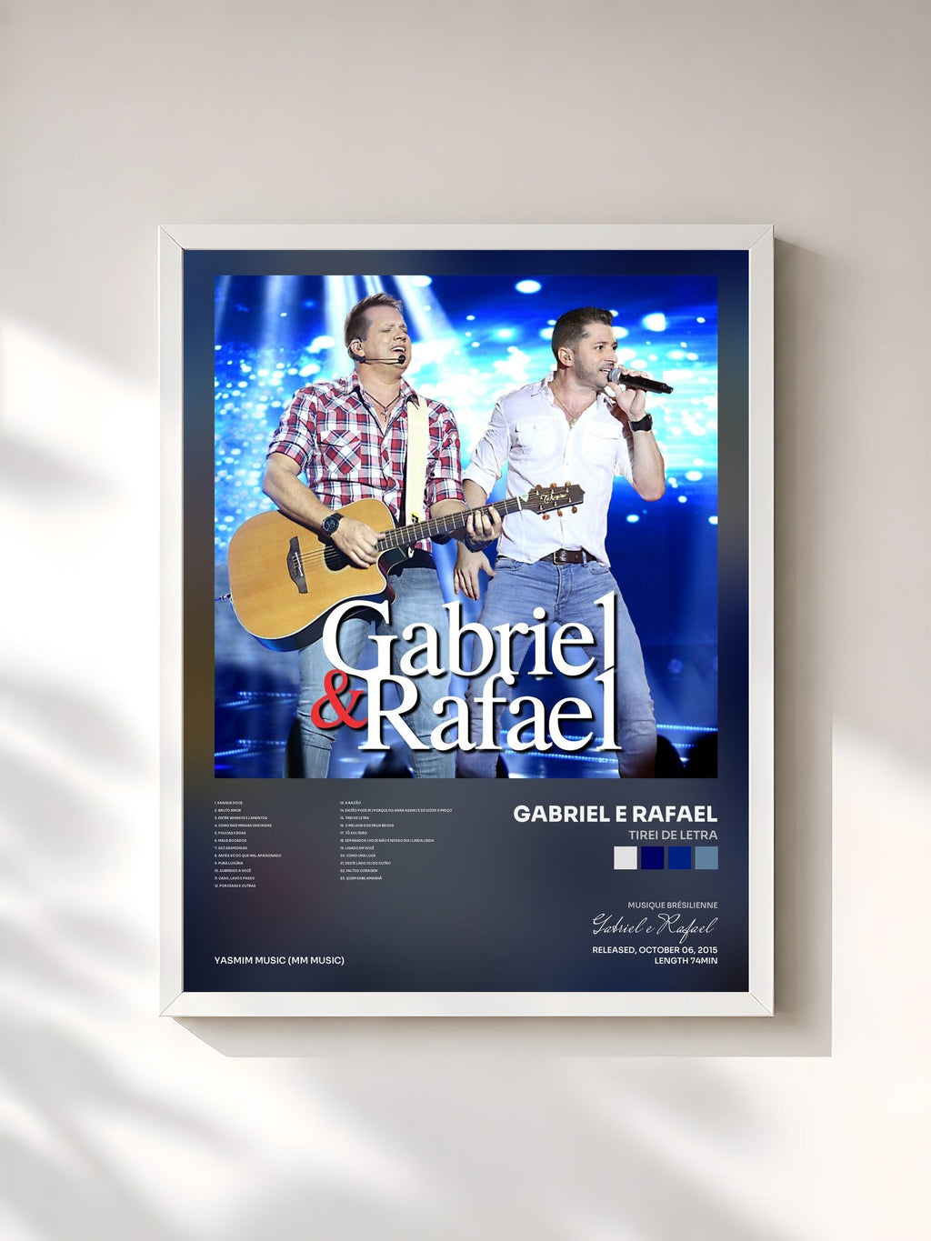 #blanc Tirei di Letra de Gabriel e Rafael in stampa incorniciata, cornice bianca, stampata e incorniciata in Francia
