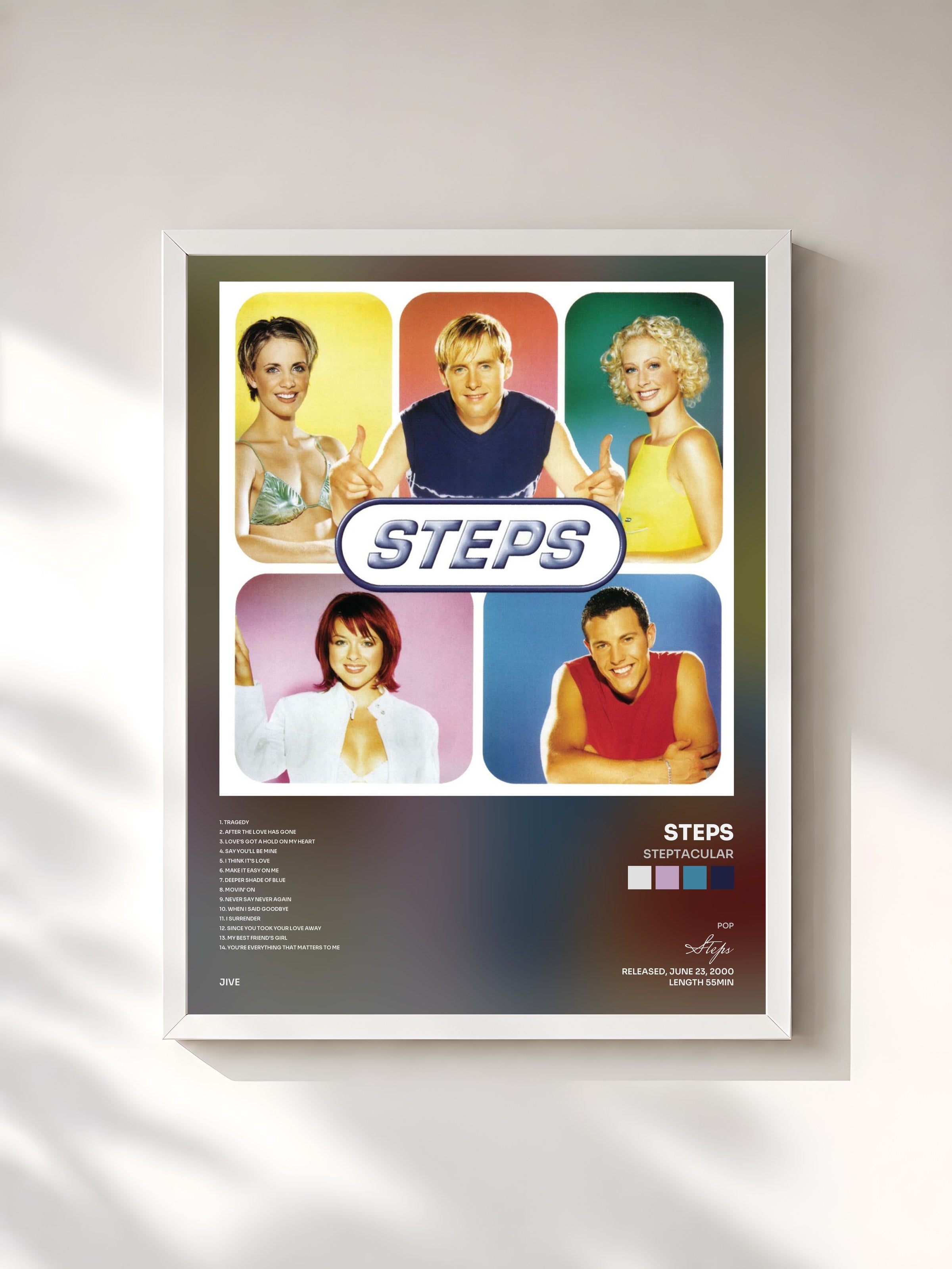 #blanc Tableau de l'album Steptacular de Steps, cadre blanc, imprimé et encadré en France