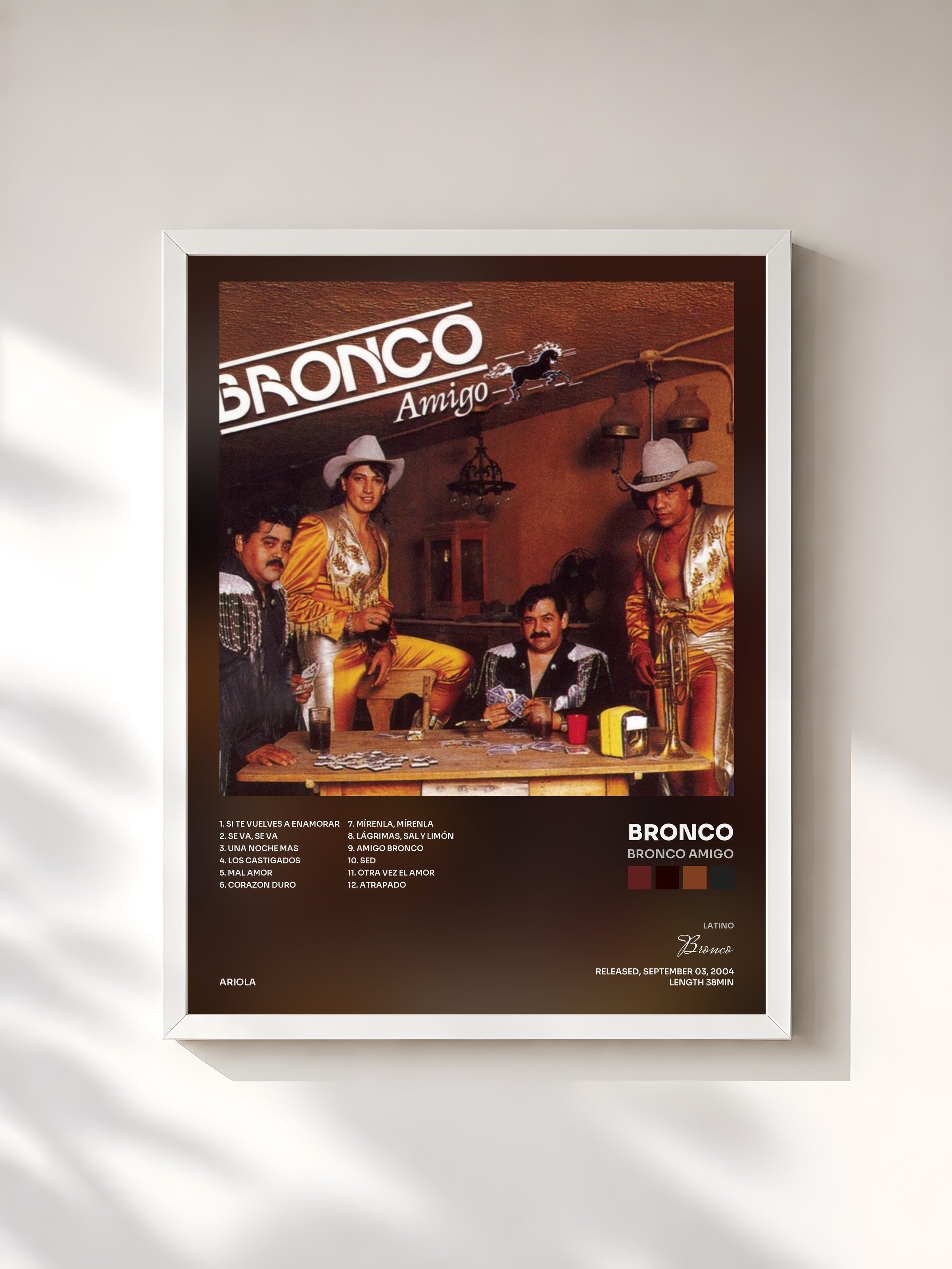 #blanc Tableau de l'album Bronco Amigo de Bronco, cadre blanc, imprimé et encadré en France