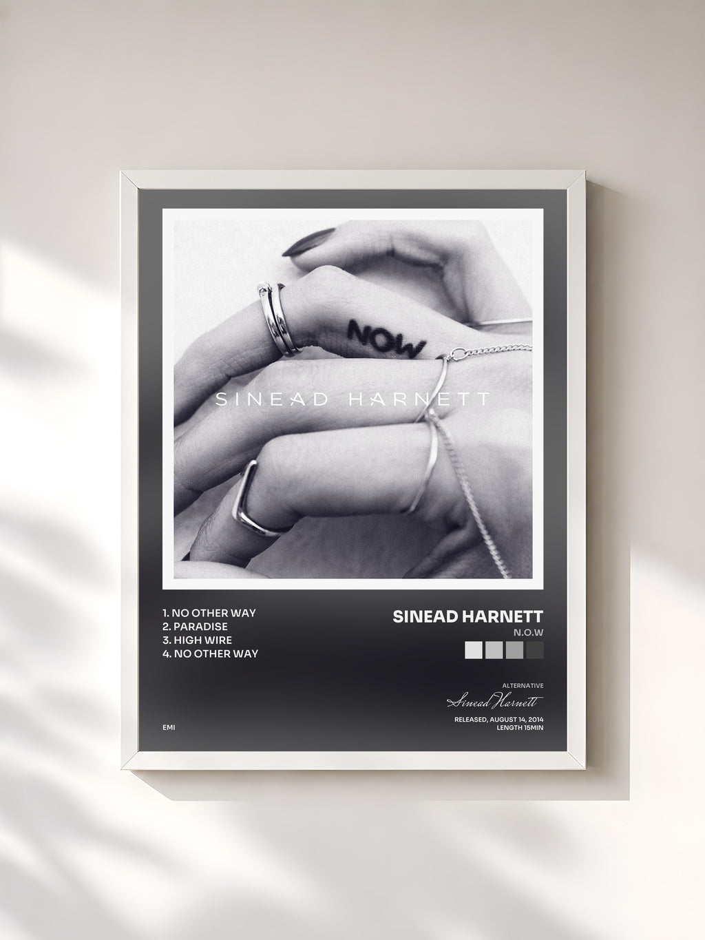 #blanc N.O.W by Sinead Harnett as a framed art print, white frame, printed and framed in France